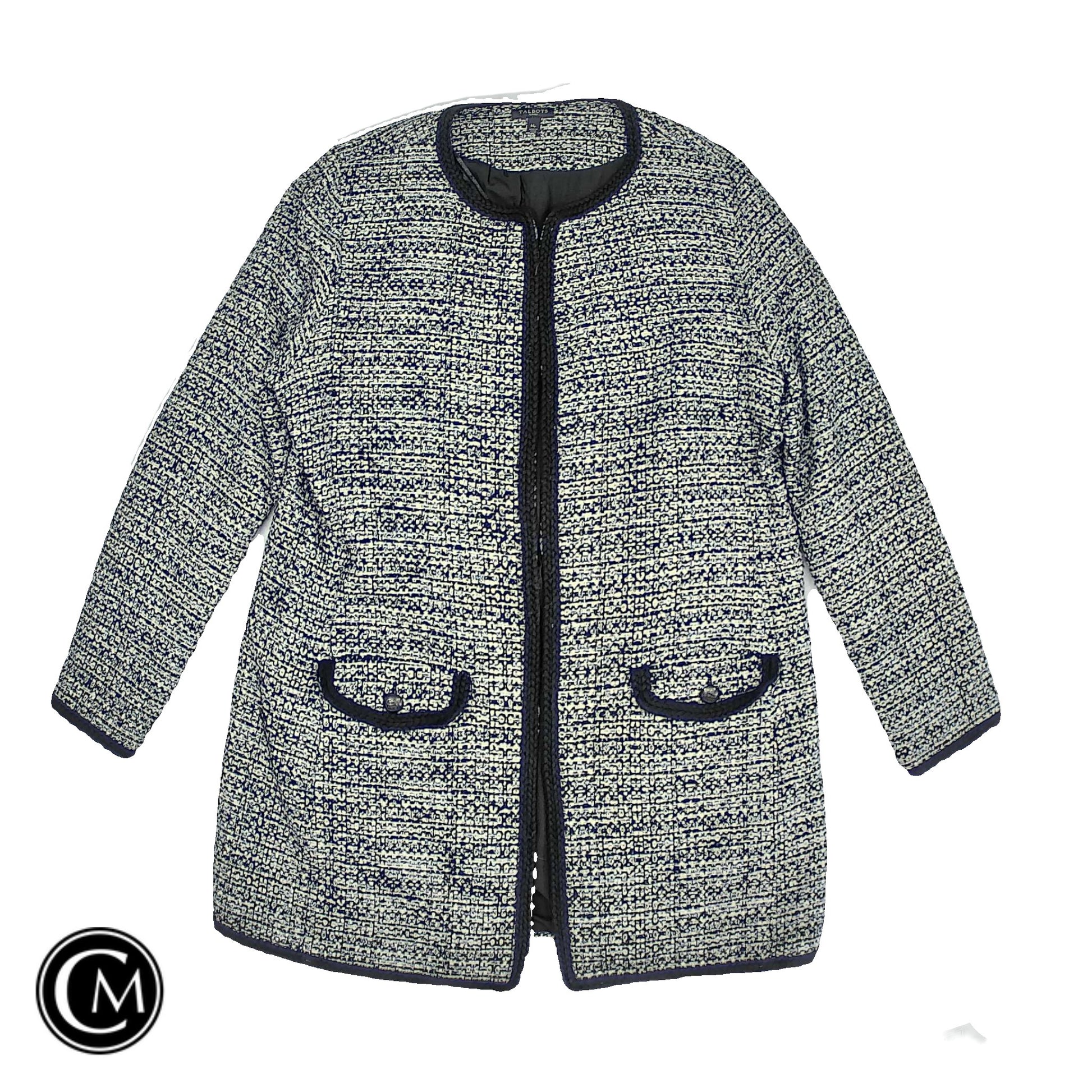 Blazer By Talbots In Black & White, Size: Mp image 1
