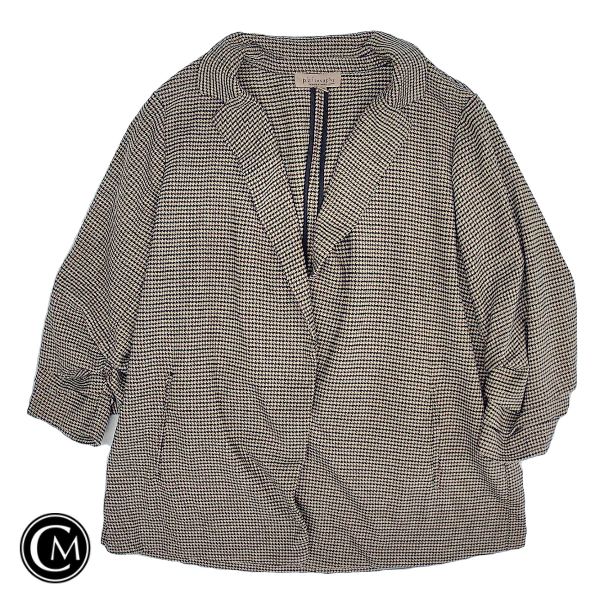Blazer By Philosophy In Brown & Grey, Size: 1x image 1