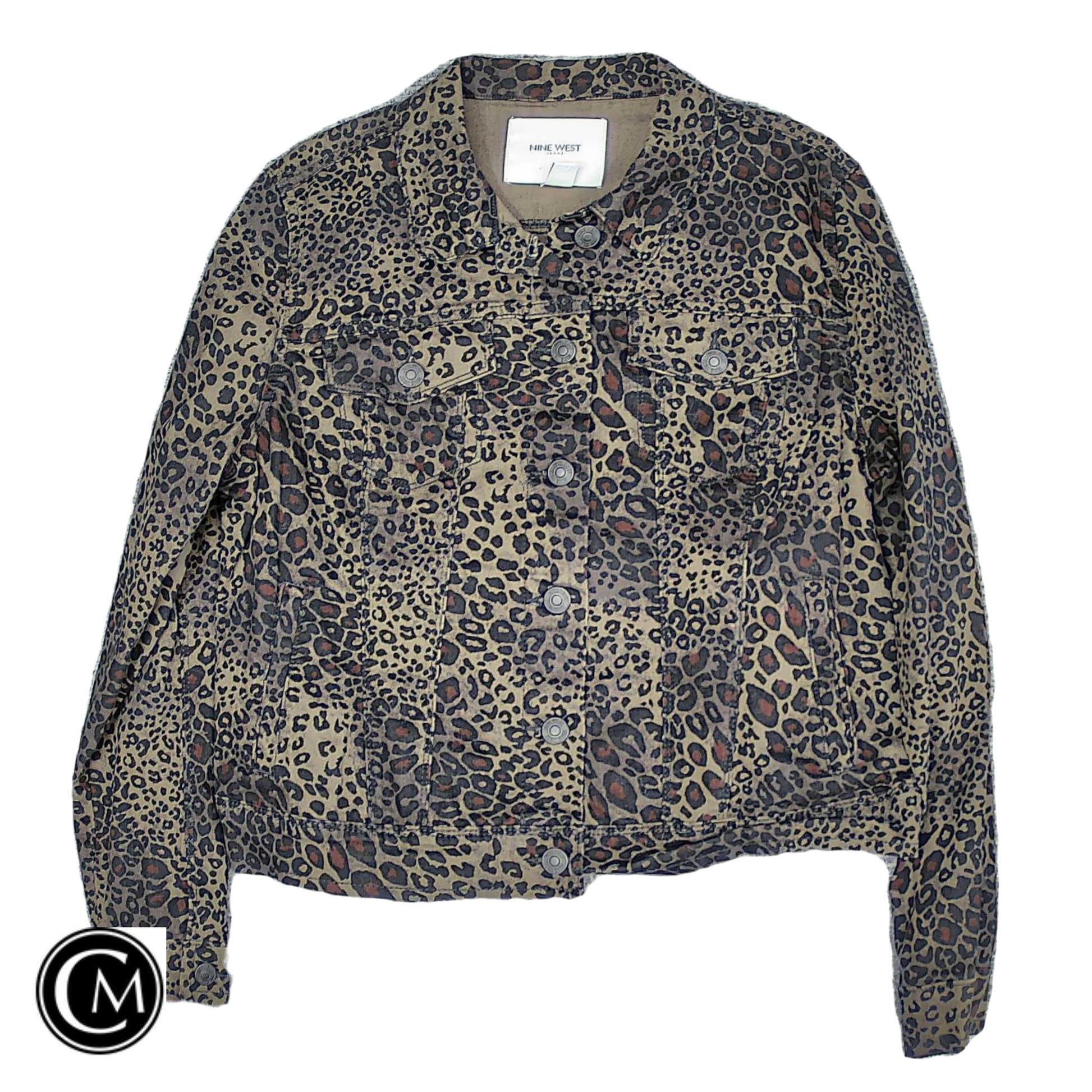 Jacket Other By Nine West In Leopard Print, Size: L image 1