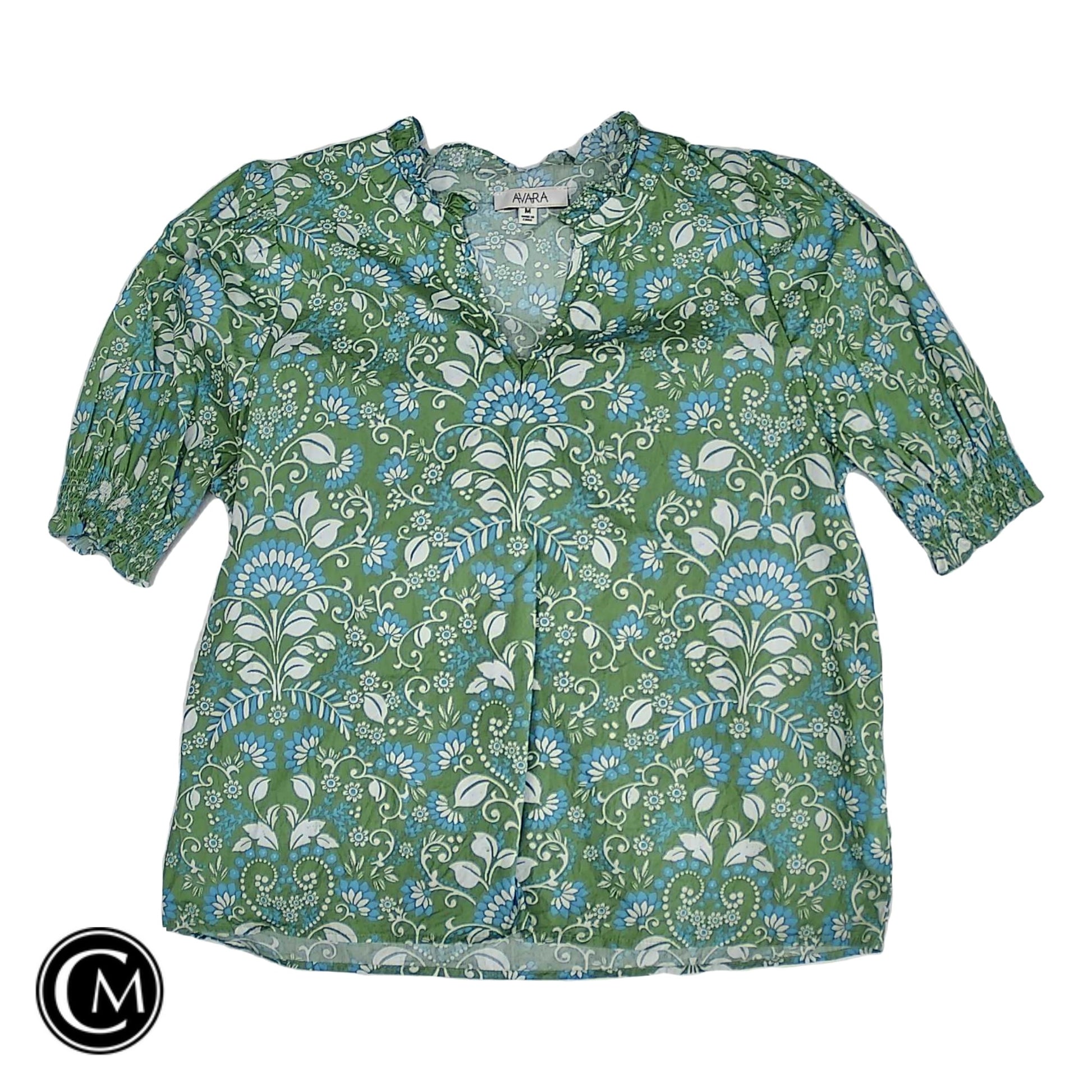 Top Ss By Clothes Mentor In Blue & Green, Size: M image 1