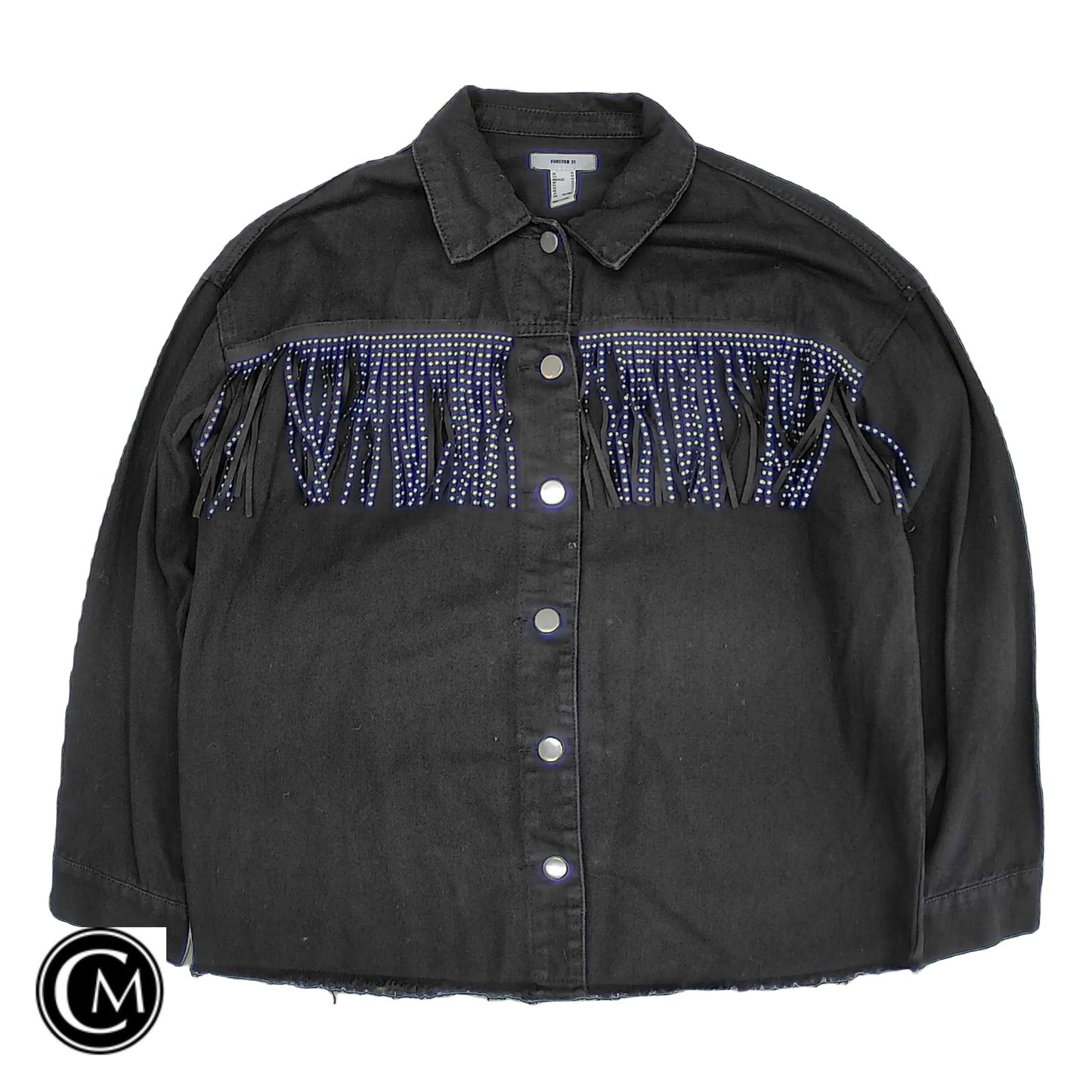 Jacket Shirt By Forever 21 In Black, Size: M image 1