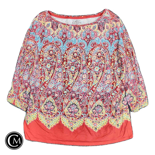 Top 3/4 Sleeve Basic By Talbots In Multi, Size: Xl image 1