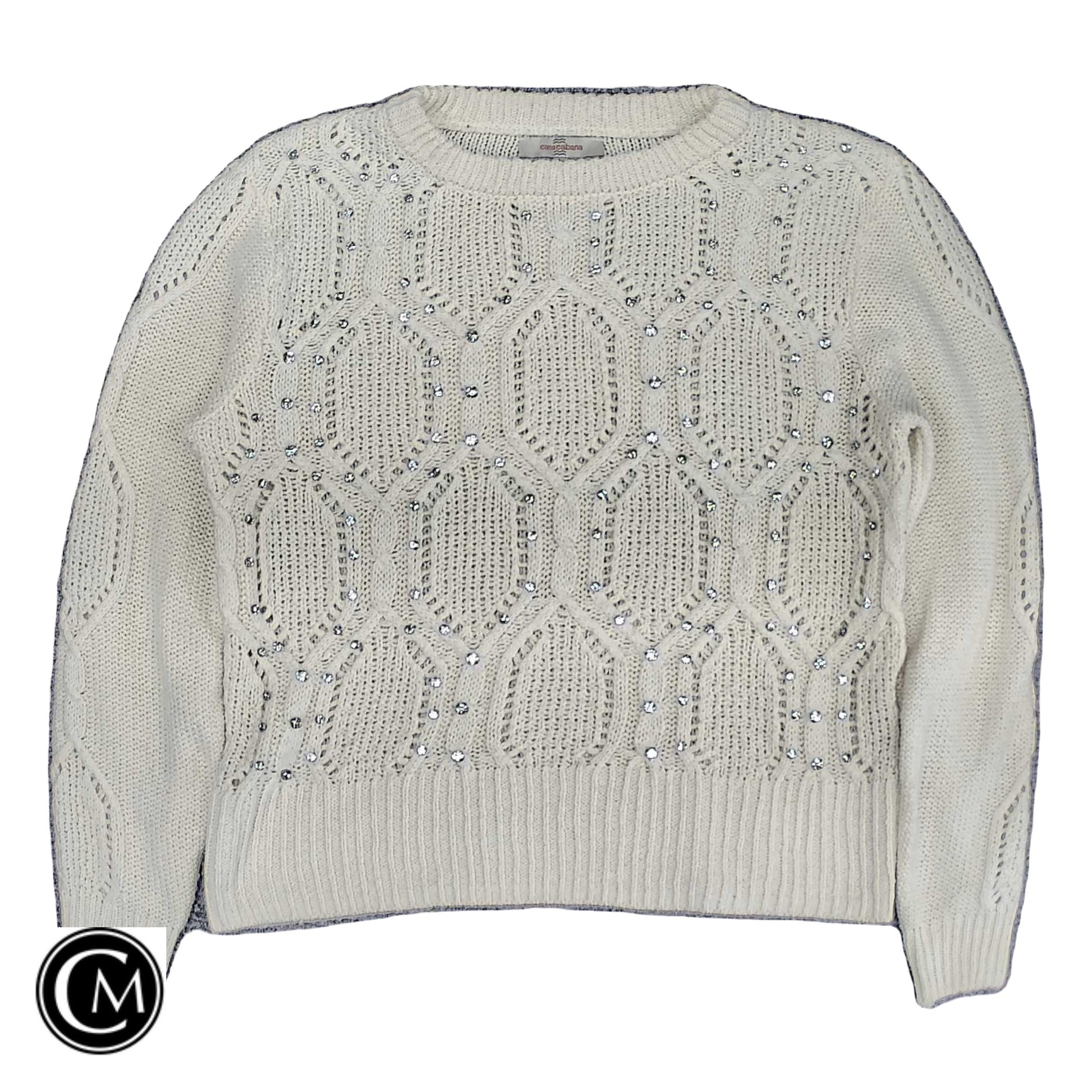 Sweater By Clothes Mentor In Cream, Size: L image 1