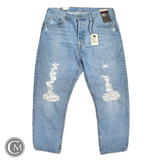 Jeans Cropped By Levis In Blue Denim, Size: 12 image 1