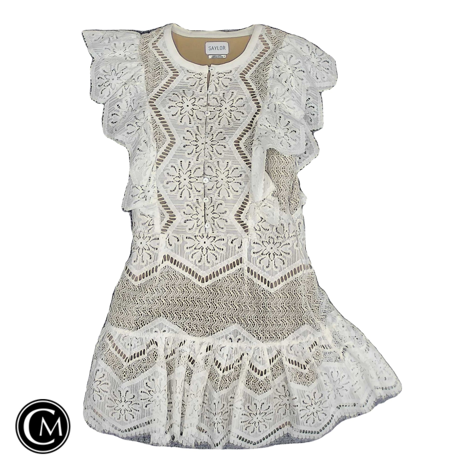 Dress Casual Short By Cma In Tan & White, Size: S image 1