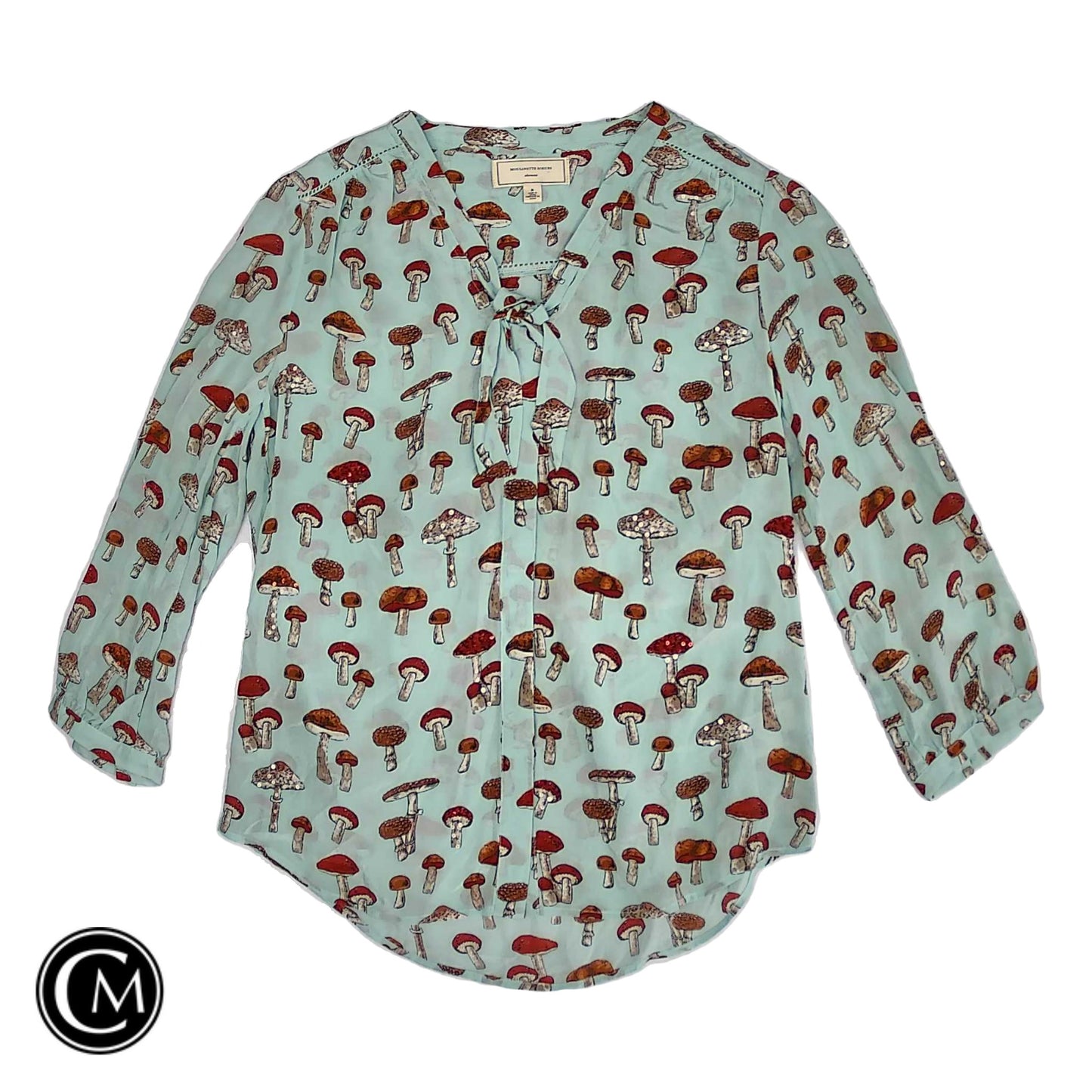 Blouse 3/4 Sleeve By Moulinette Soeurs In Blue & Red, Size: 6 image 1