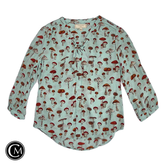 Blouse 3/4 Sleeve By Moulinette Soeurs In Blue & Red, Size: 6 image 1