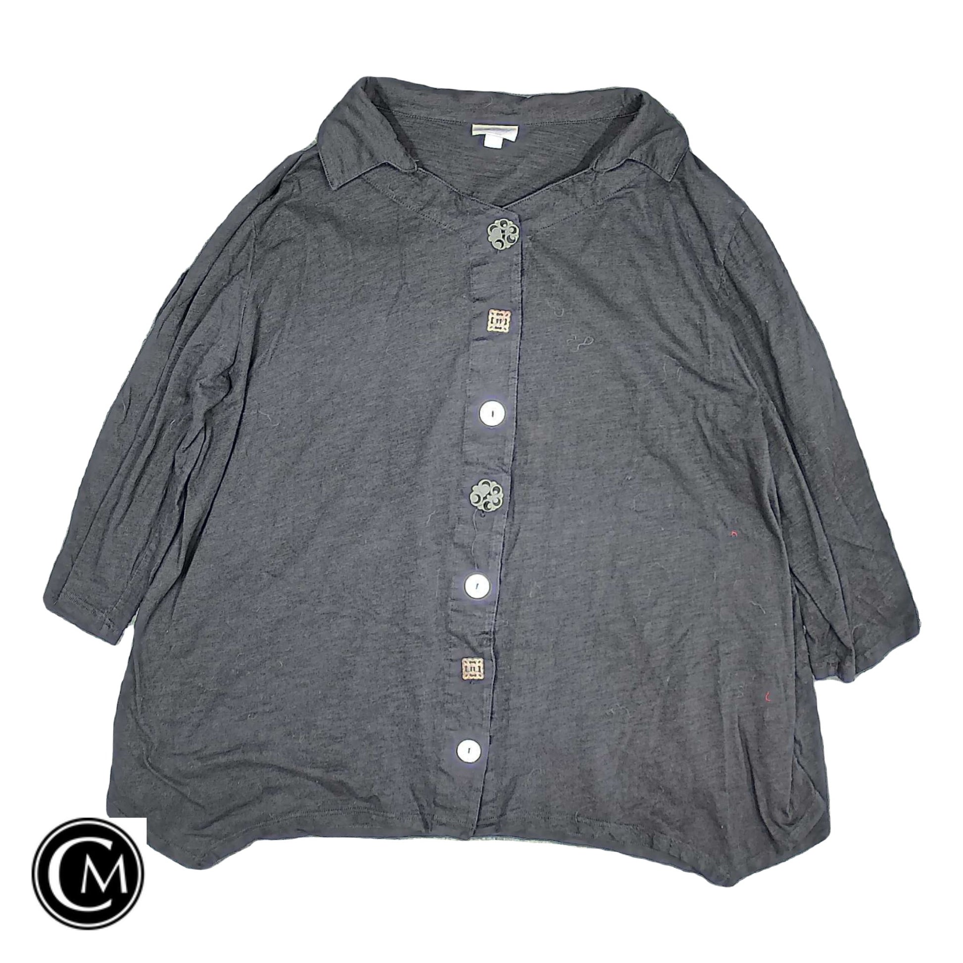 Tunic 3/4 Sleeve By Avenue In Black, Size: 3x image 1