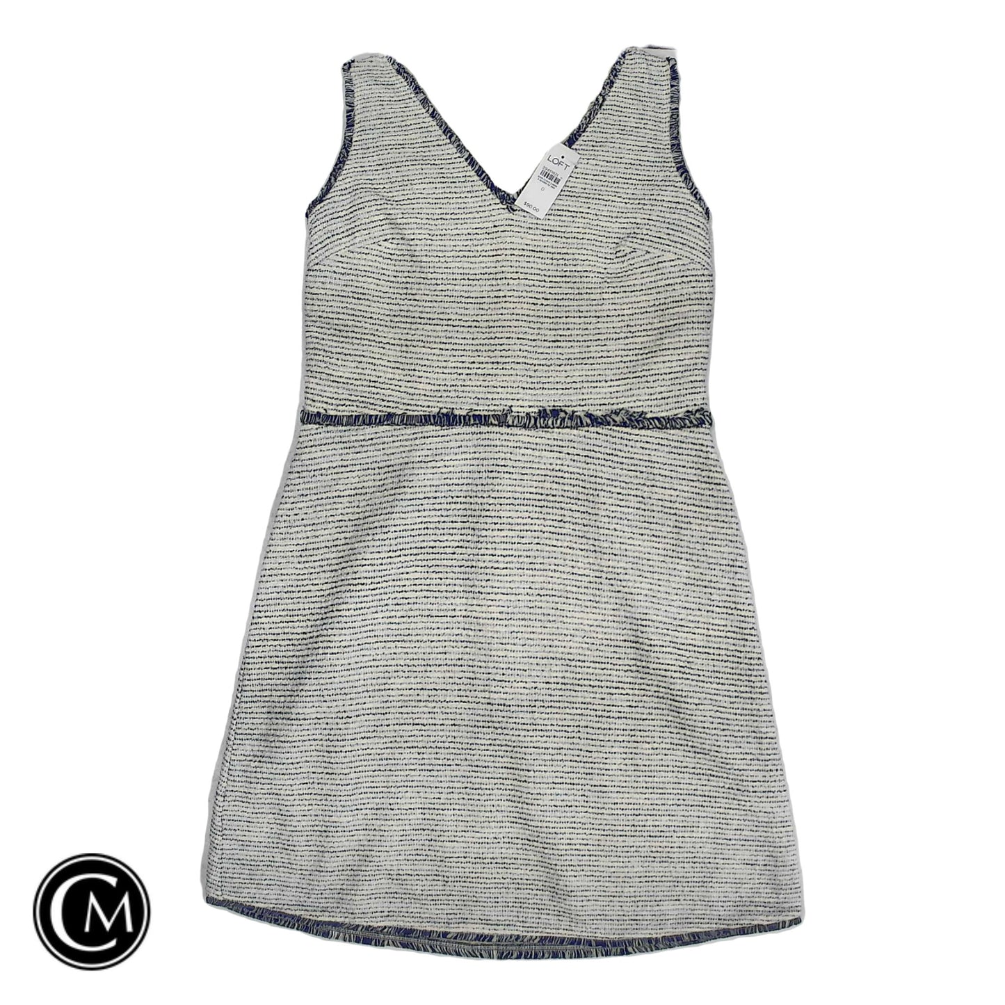 Dress Casual Short By Loft In Blue & White, Size: 0 image 1