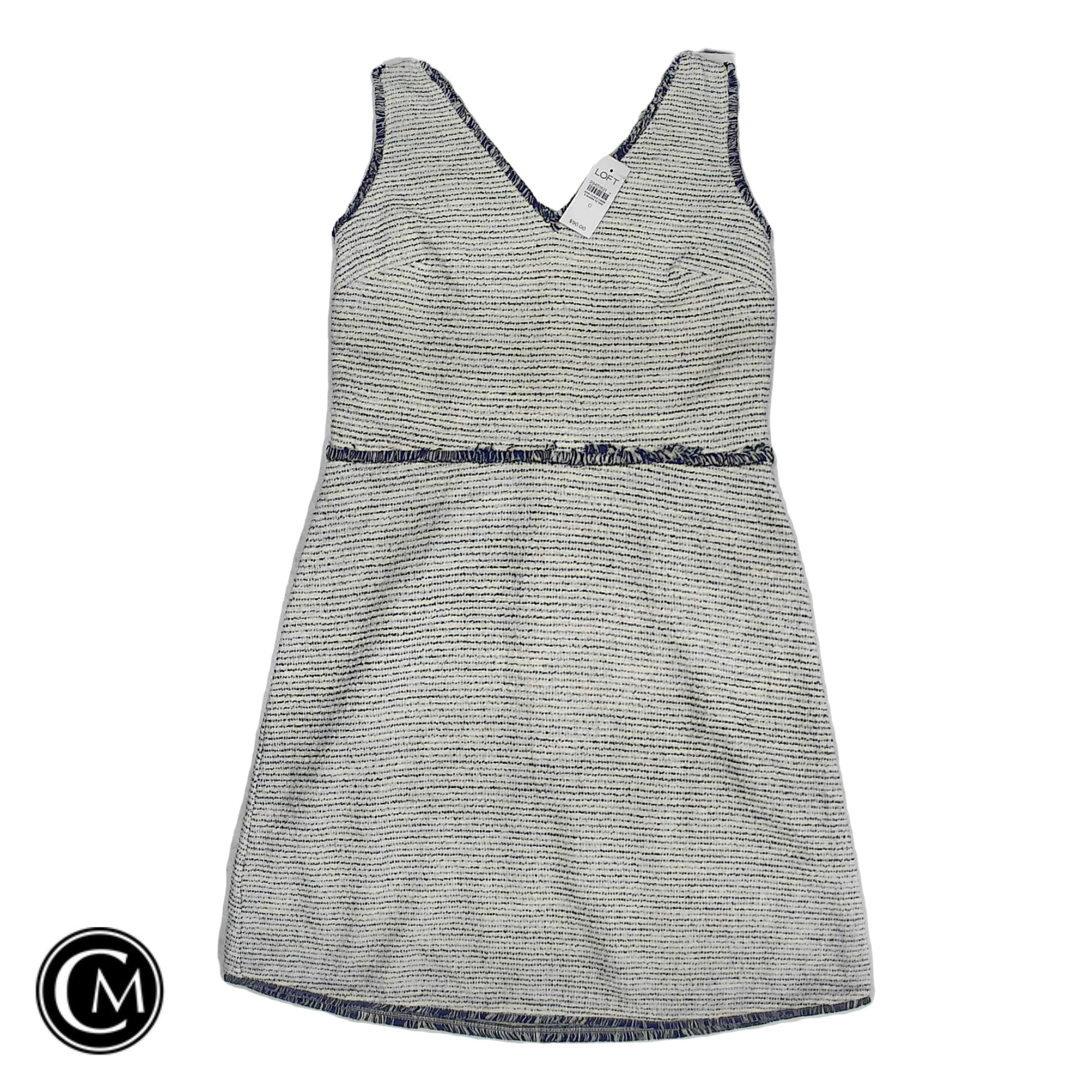 Dress Casual Short By Loft In Blue & White, Size: 0 image 1