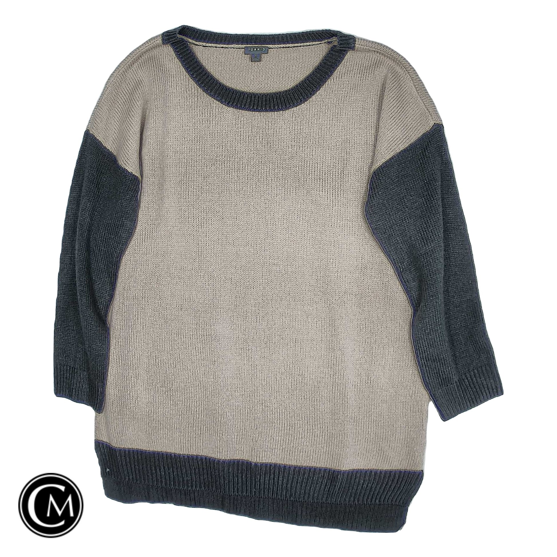Sweater By Torrid In Black & Cream, Size: 1x image 1