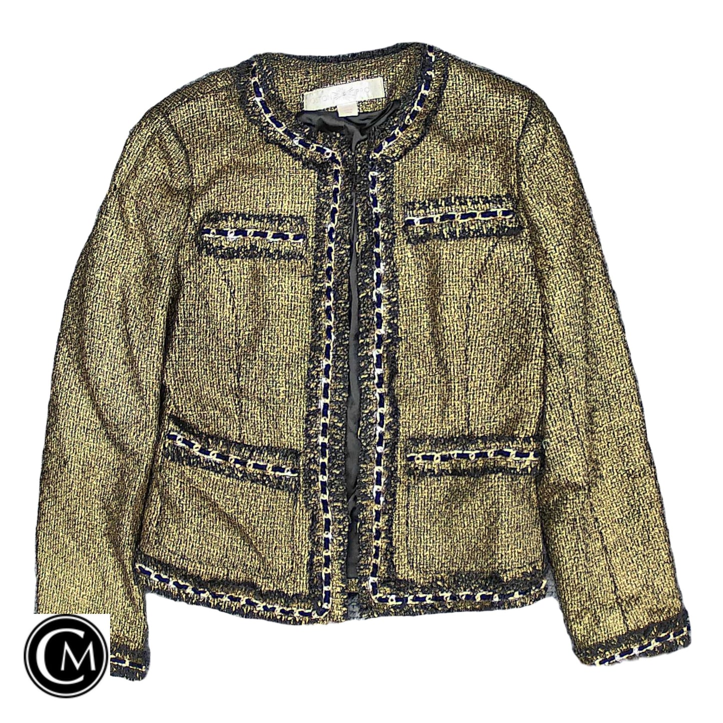 Blazer By Boston Proper In Black & Gold, Size: 6 image 1