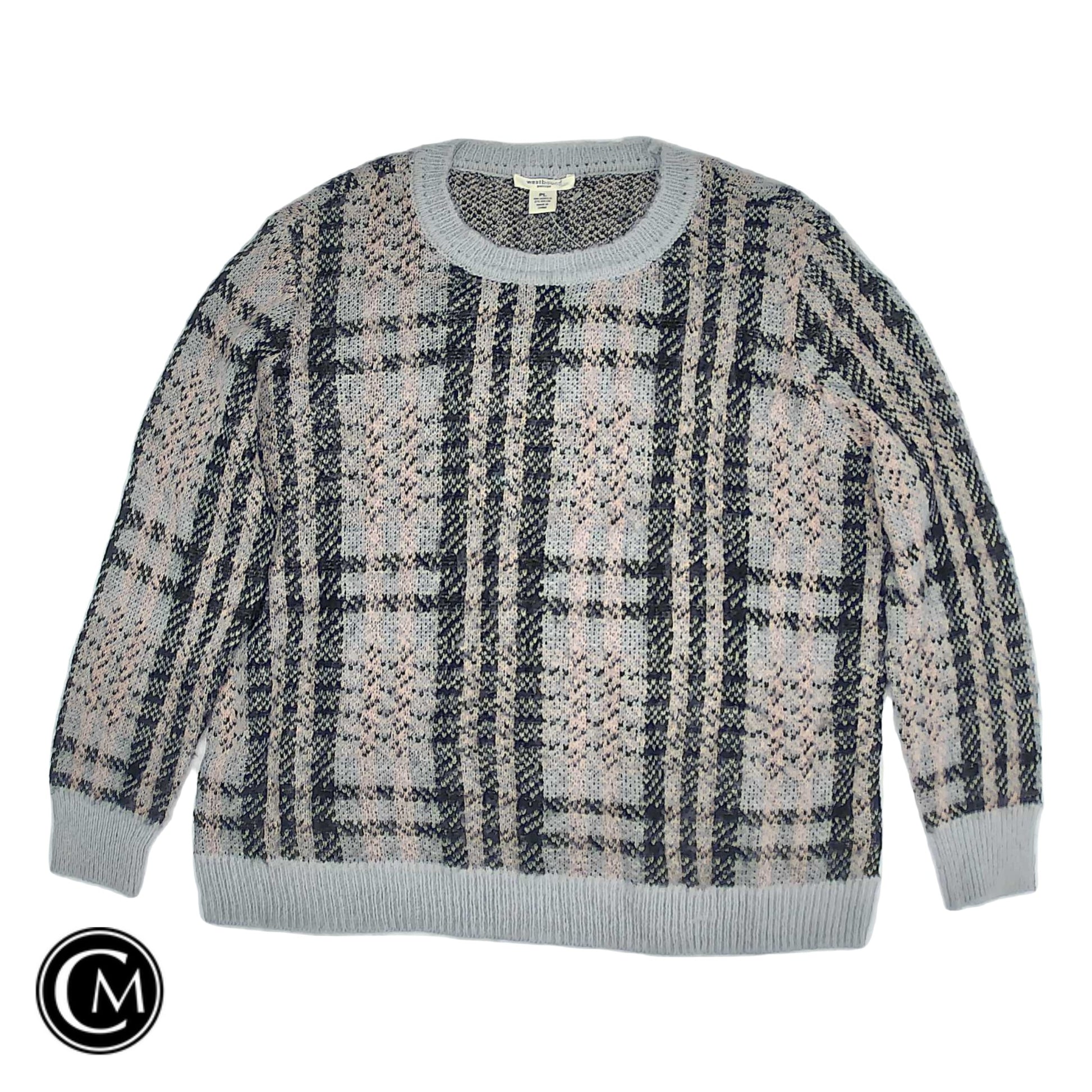 Sweater By West Bound In Grey & Pink, Size: Lp image 1