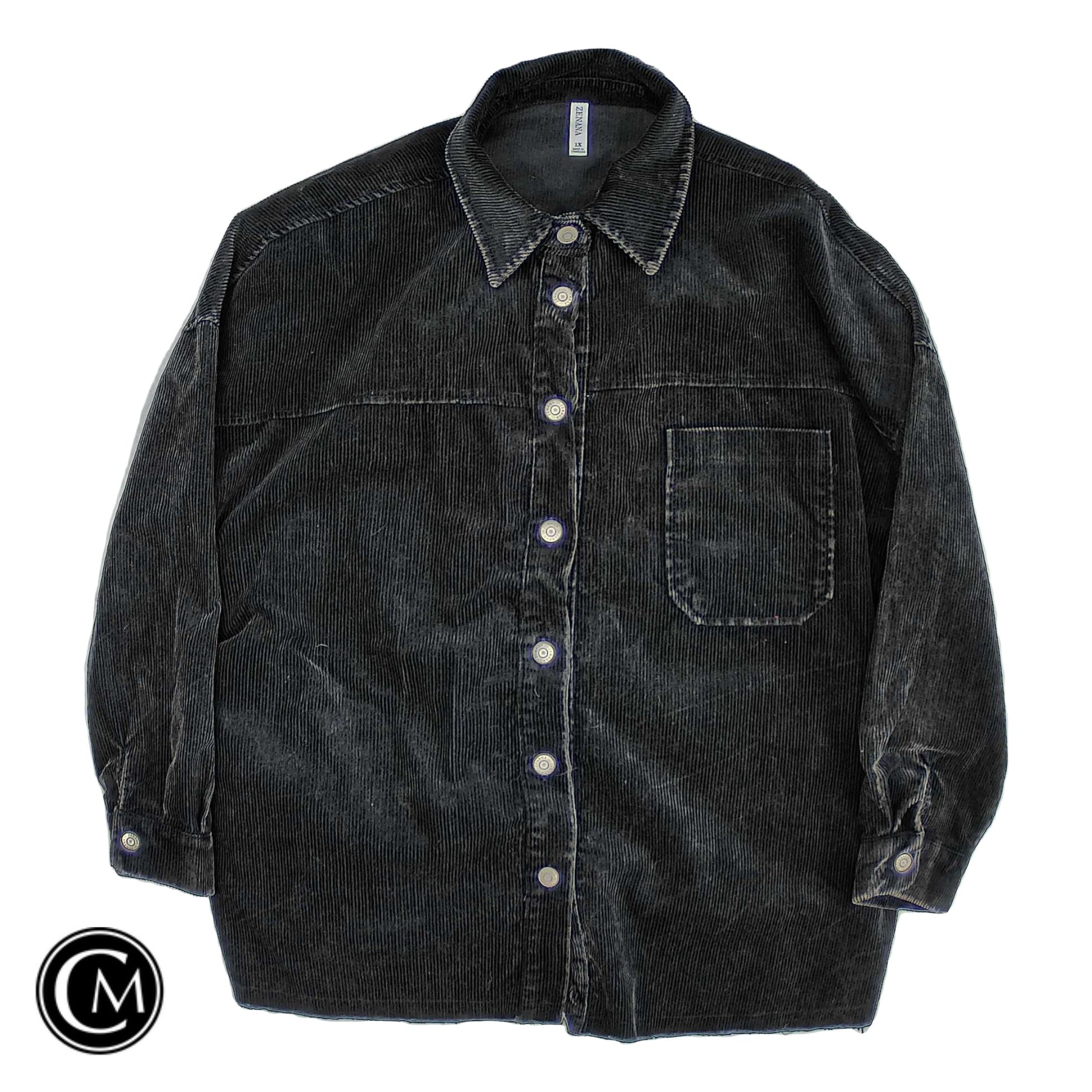 Jacket Shirt By Zenana In Black, Size: 1x image 1