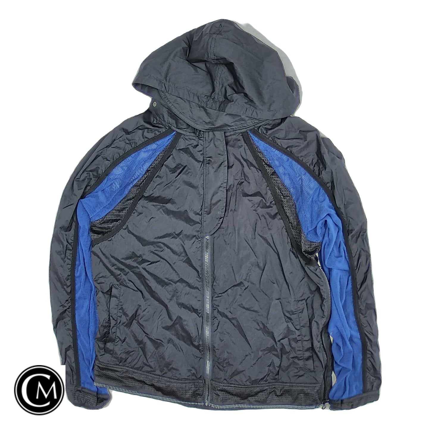 Jacket Windbreaker By Free People In Black & Blue, Size: M image 1