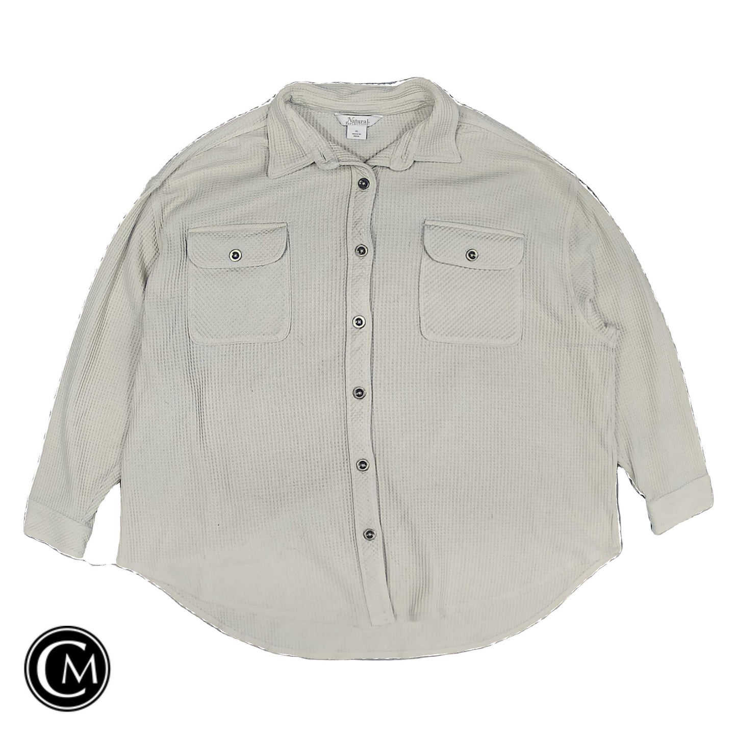 Jacket Shirt By Natural Reflections In Beige, Size: Xl image 1