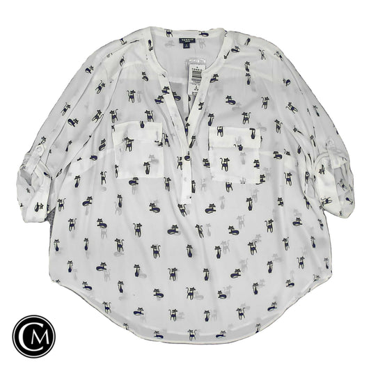 Top 3/4 Sleeve By Torrid In Black & White, Size: 2x image 1