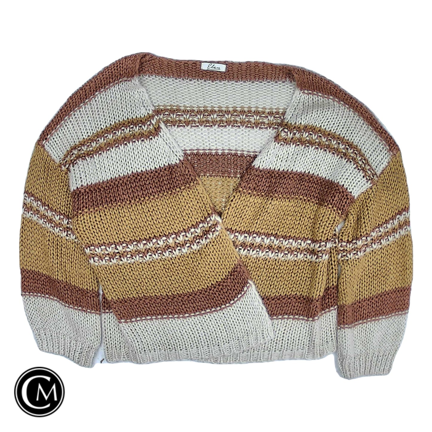 Sweater Cardigan By Elan In Brown, Size: M image 1