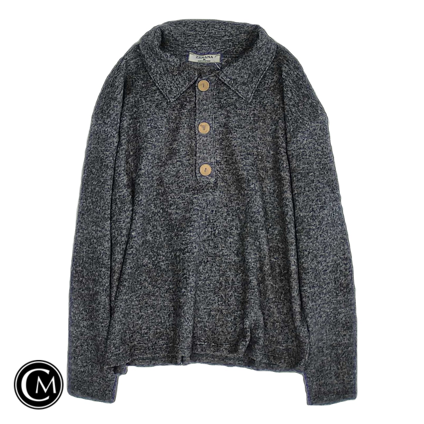 Sweater By Zenana In Grey, Size: M image 1