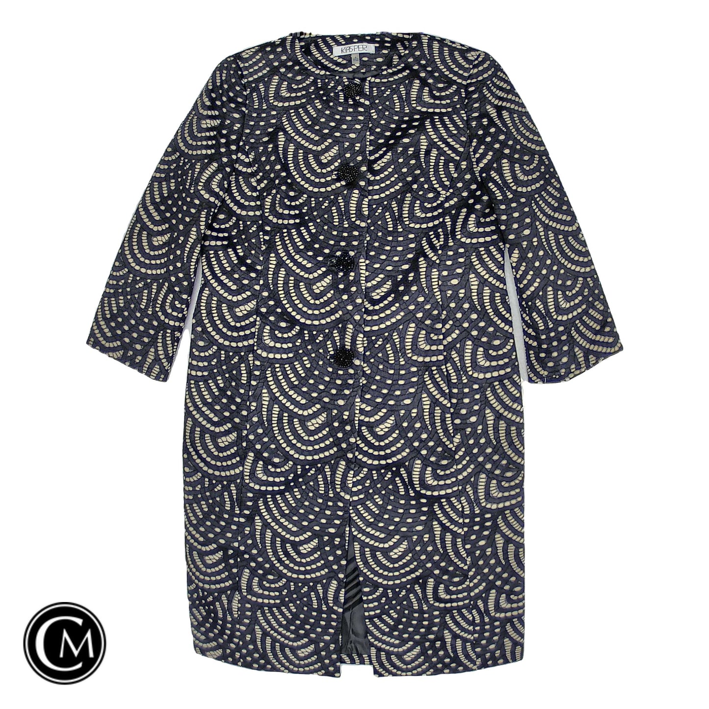 Coat Other By Kasper In Black & Cream, Size: 6 image 1