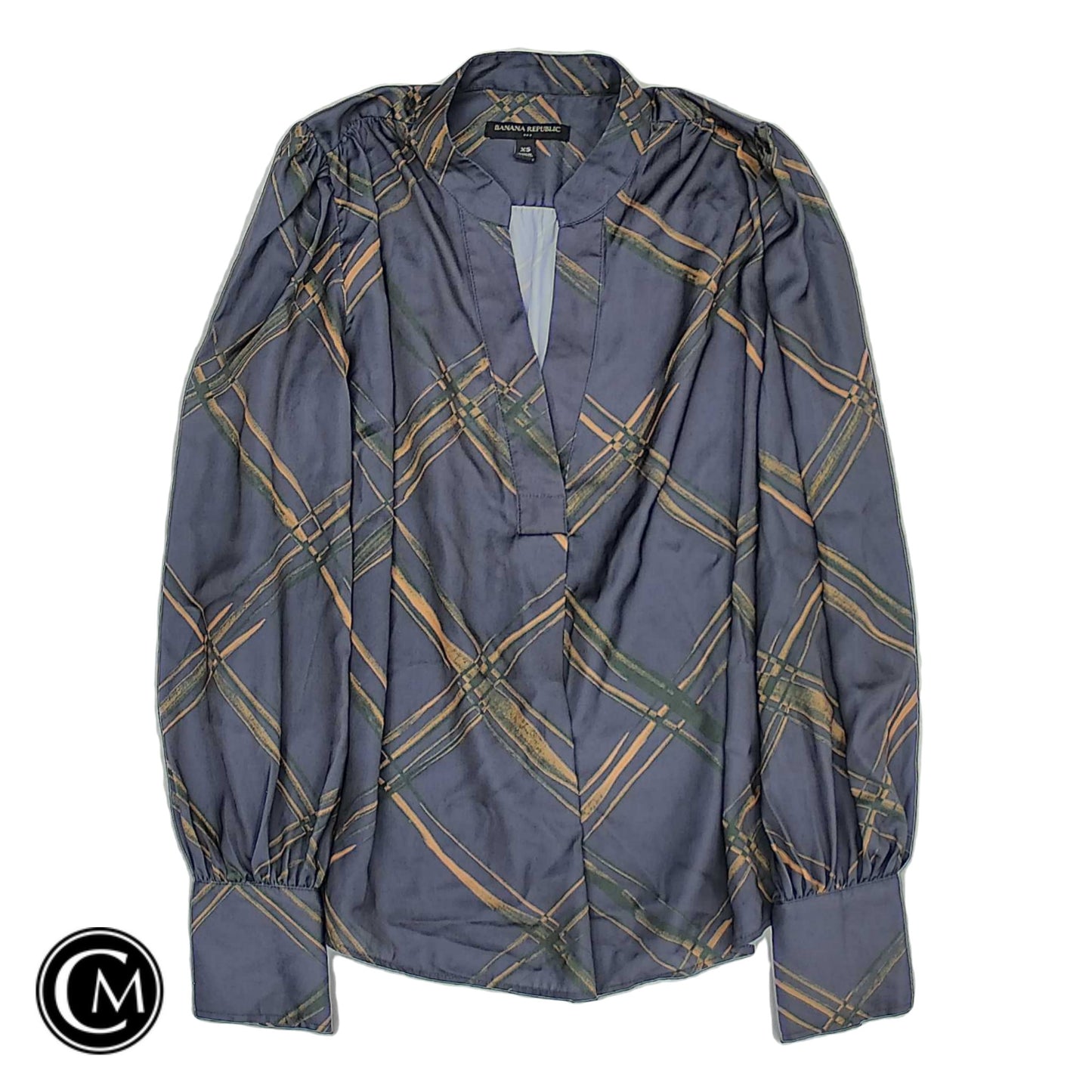 Blouse Ls By Banana Republic In Grey, Size: Xs image 1