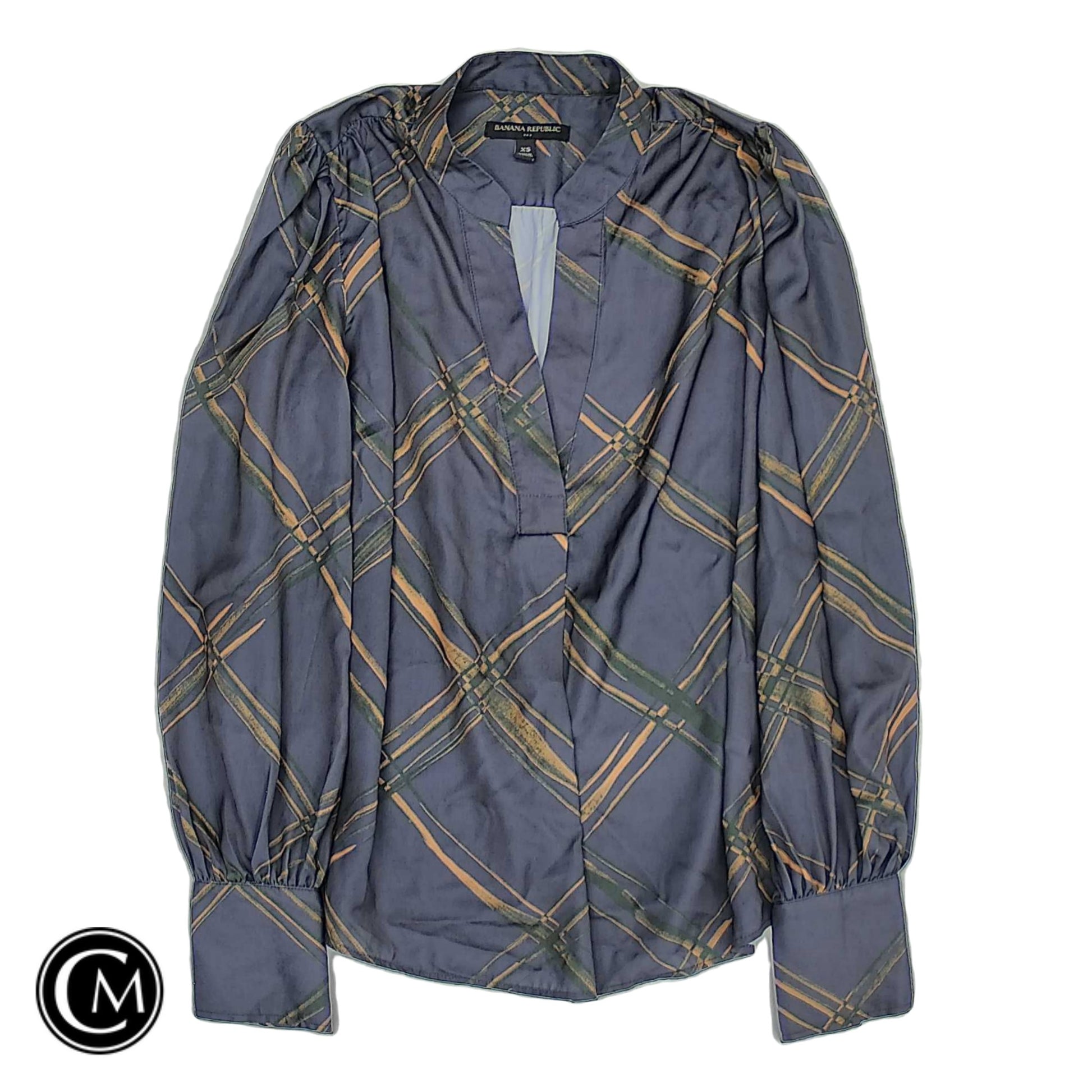 Blouse Ls By Banana Republic In Grey, Size: Xs image 1