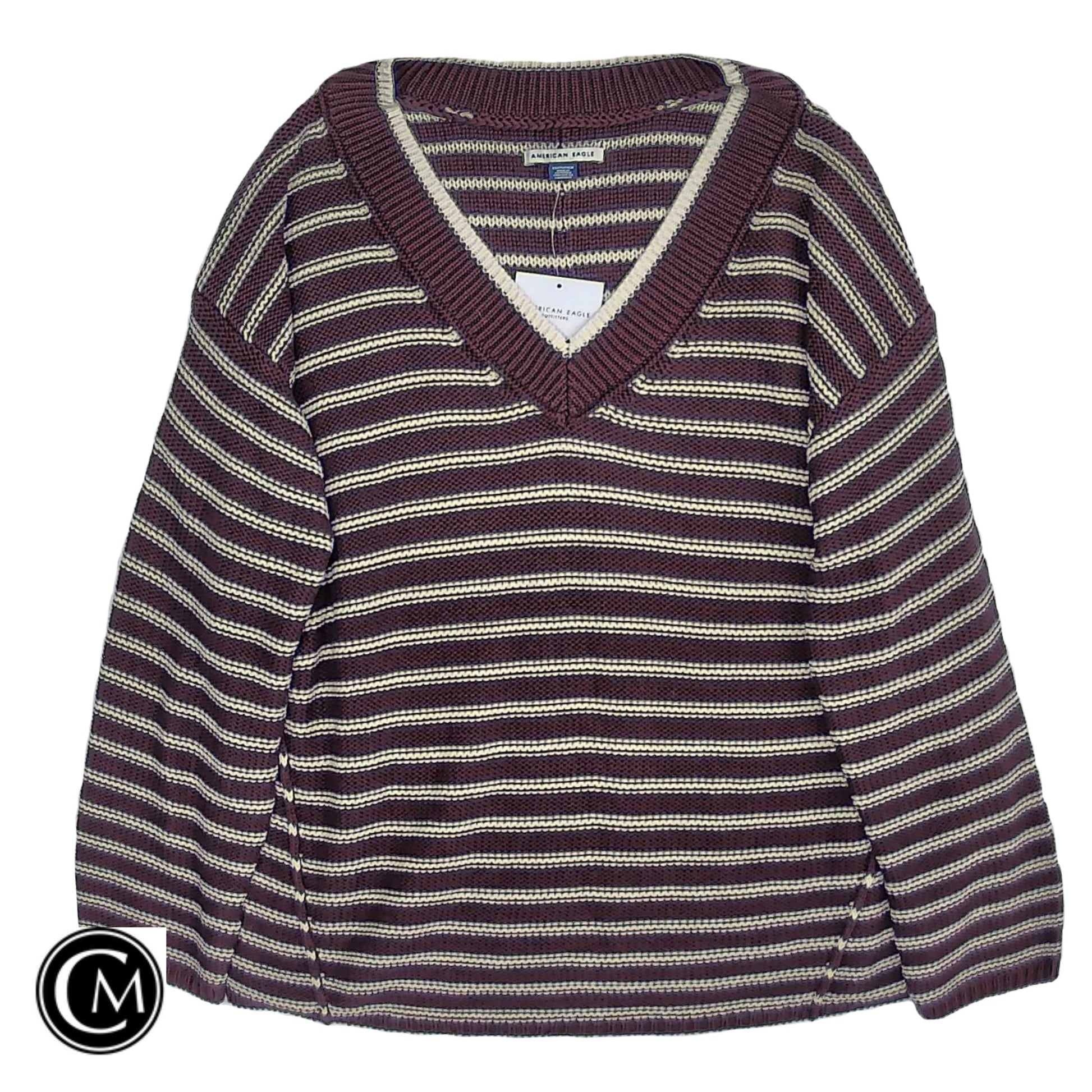 Sweater By American Eagle In Purple & White, Size: Xs image 1