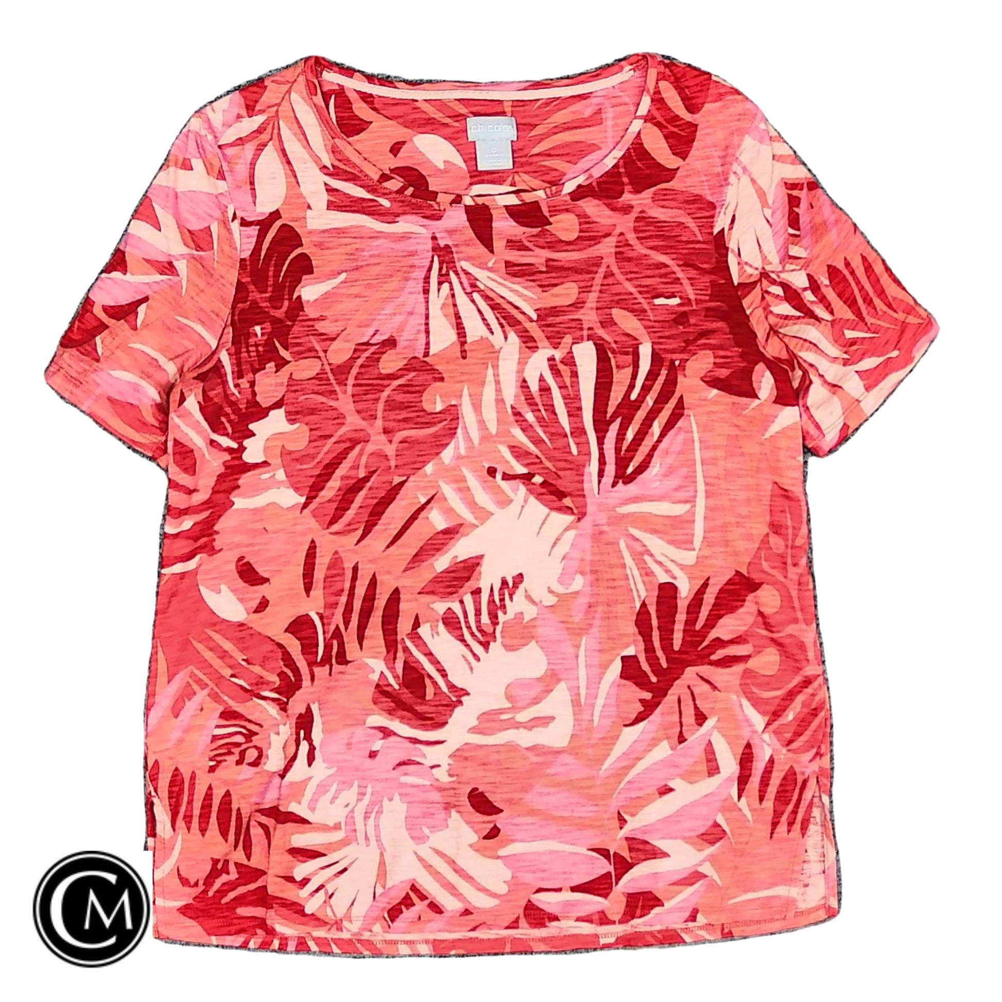 Top Ss Basic By Chicos In Orange & Pink, Size: S image 1