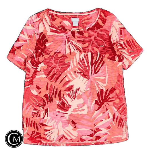 Top Ss Basic By Chicos In Orange & Pink, Size: S image 1