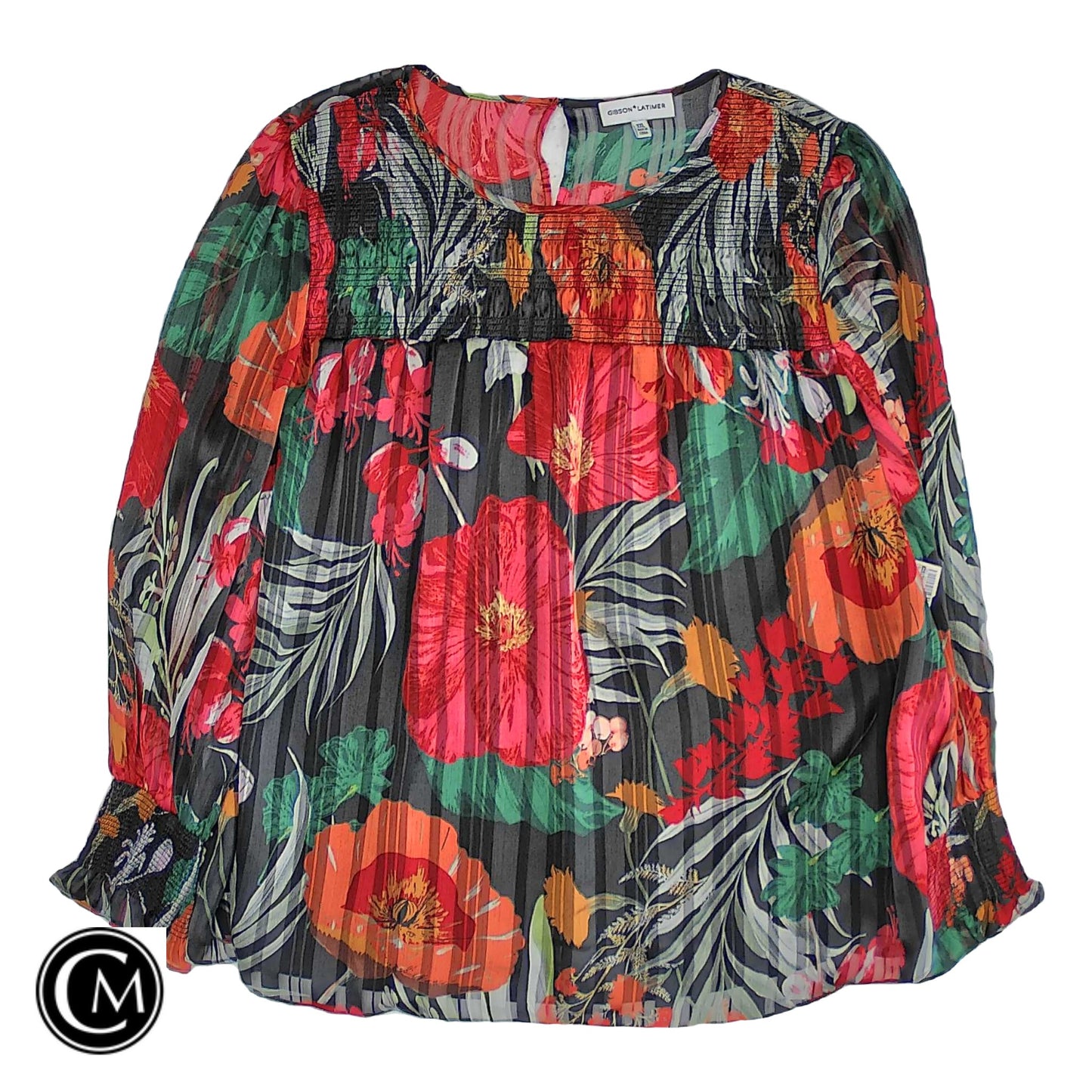Blouse Ls By Gibson And Latimer In Floral Print, Size: Xxl image 1