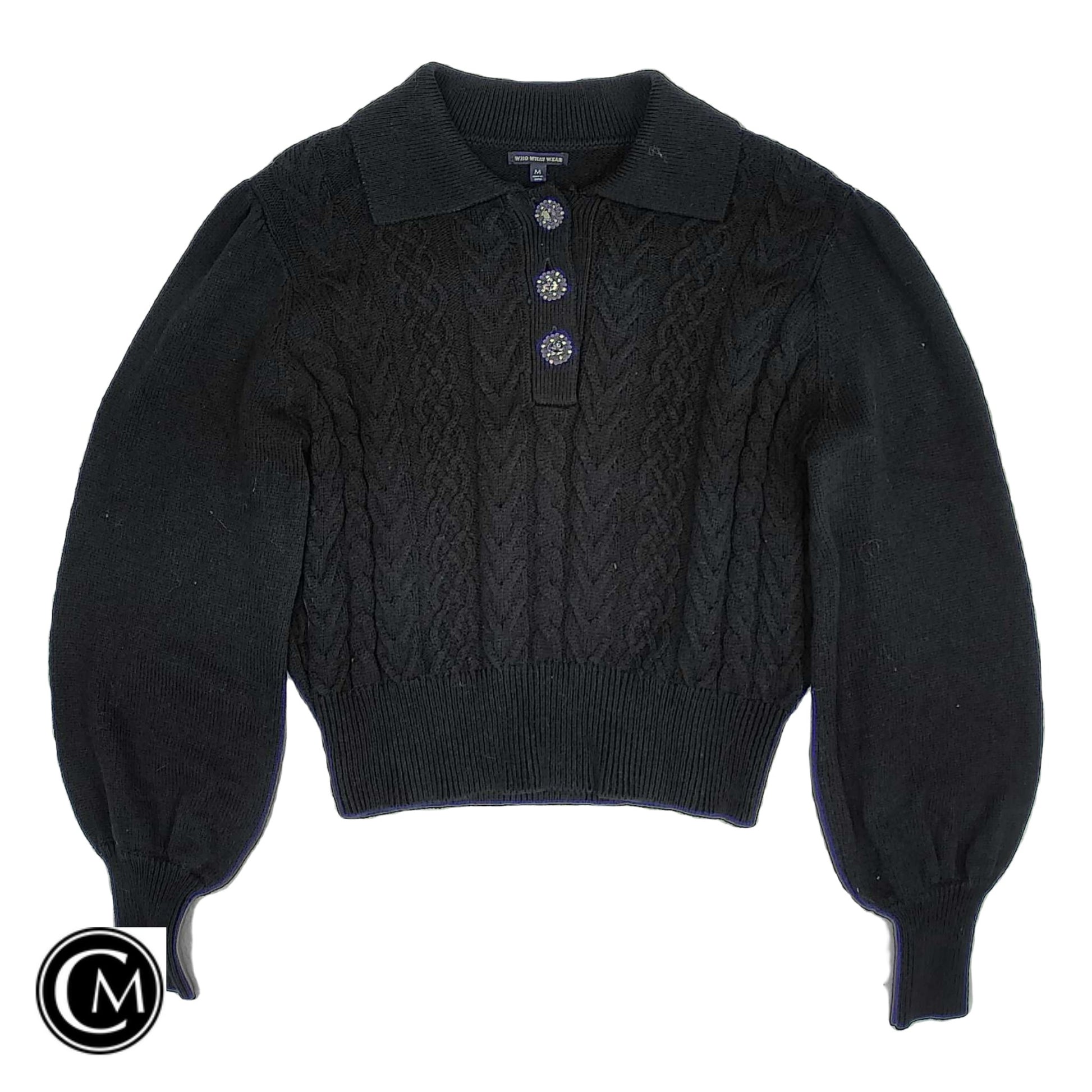 Sweater By Who What Wear In Black, Size: M image 1