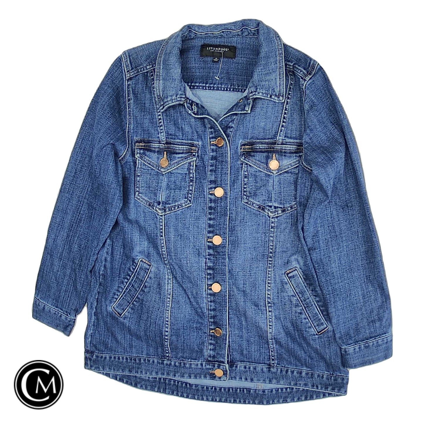 Jacket Denim By Liverpool In Blue, Size: M image 1