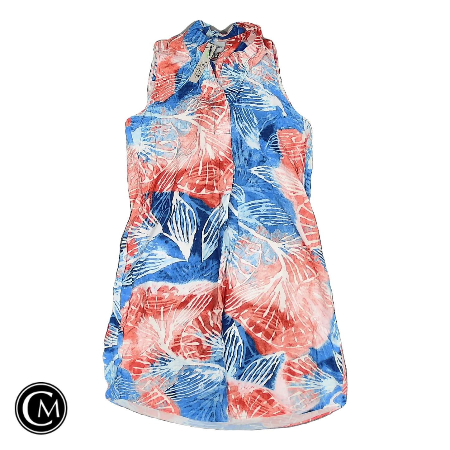 Dress Casual Short By Nic + Zoe In Blue & Orange, Size: Xs image 1