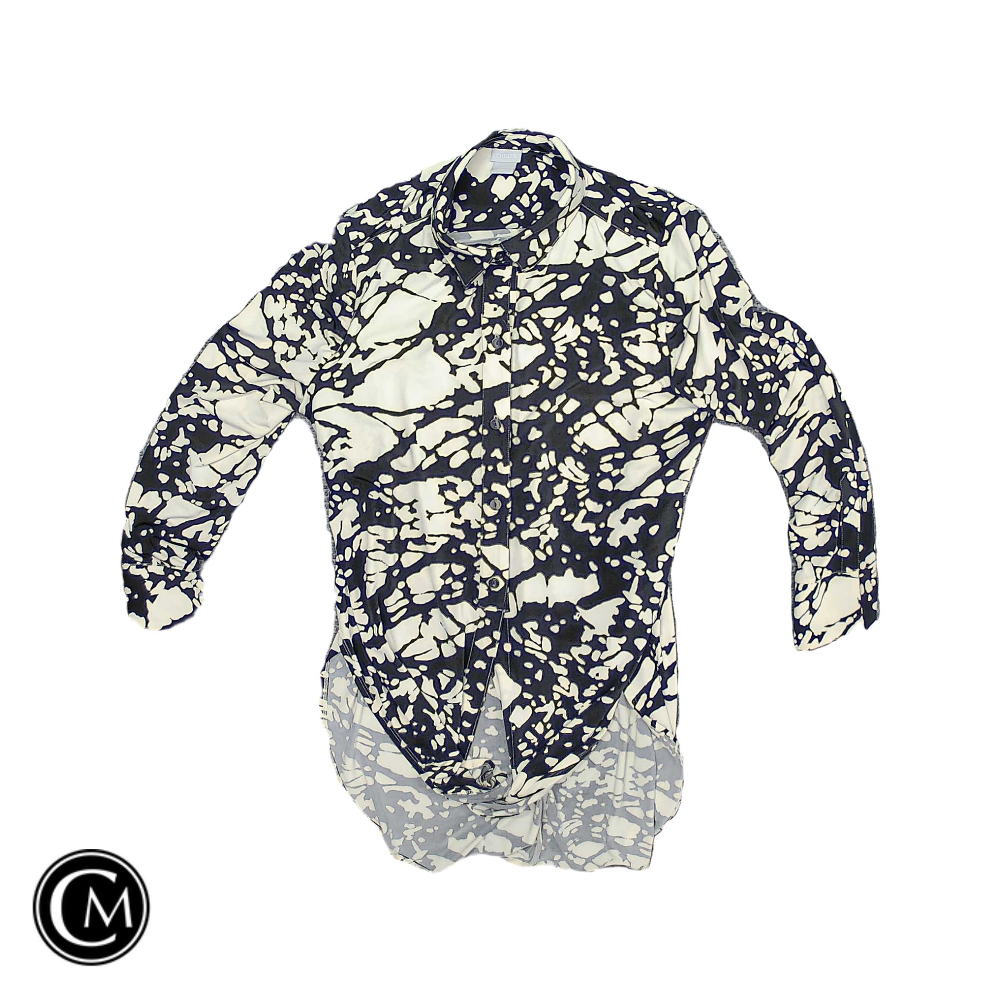 Tunic Ls By Chicos In Black & Cream, Size: M image 1