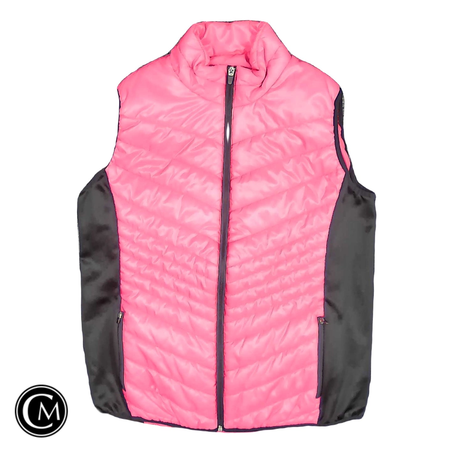 Vest Puffer & Quilted By Xersion In Black & Pink, Size: M image 1