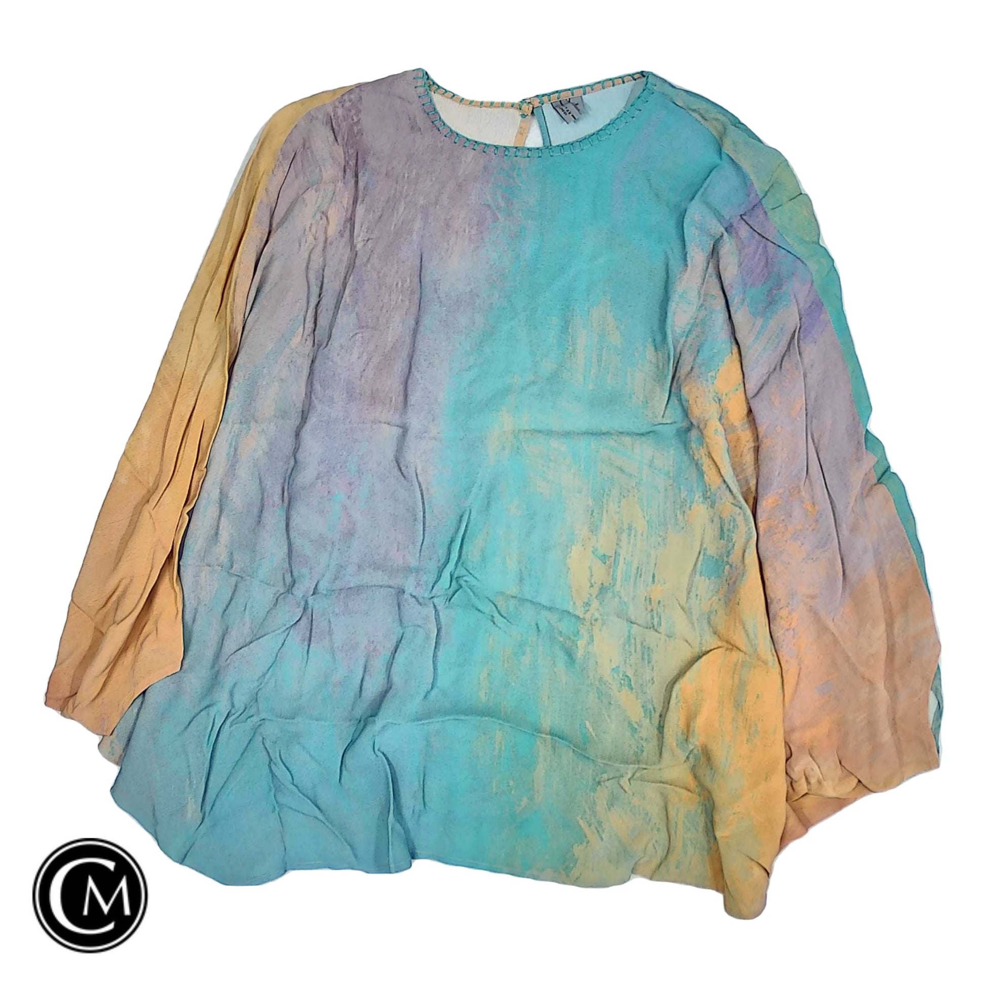 Top Ss By Blank London In Green & Orange, Size: 1x image 1