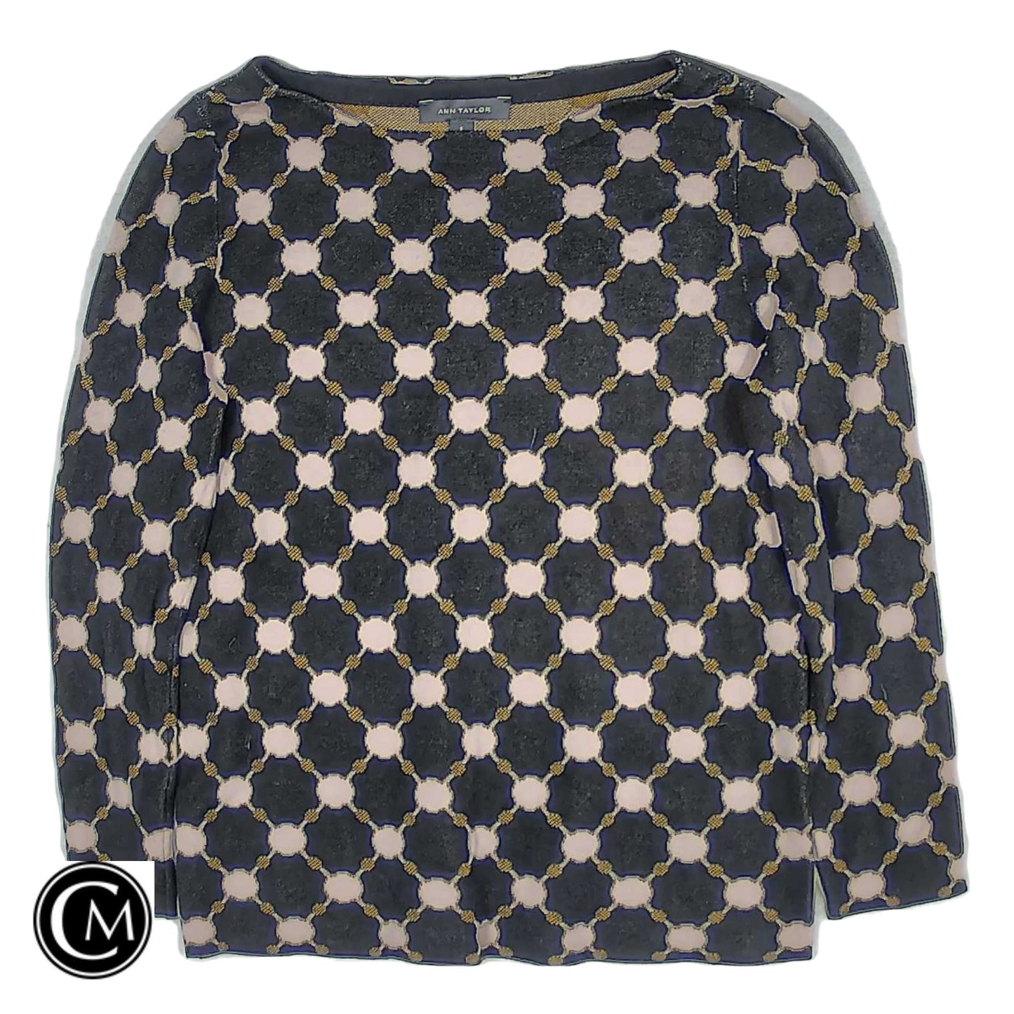 Sweater By Ann Taylor In Black & Pink, Size: S image 1