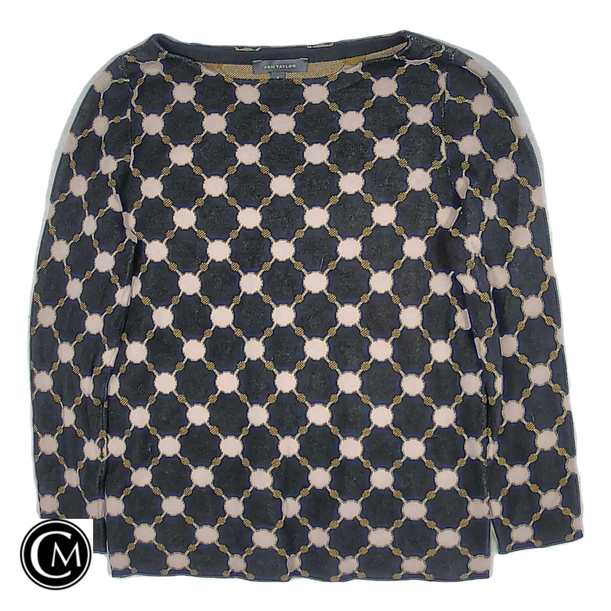 Sweater By Ann Taylor In Black & Pink, Size: S image 1