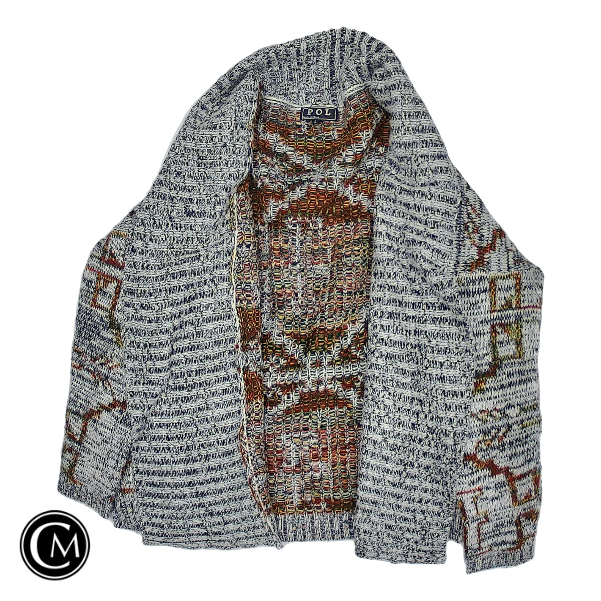 Sweater Cardigan By Pol In Grey, Size: L image 1