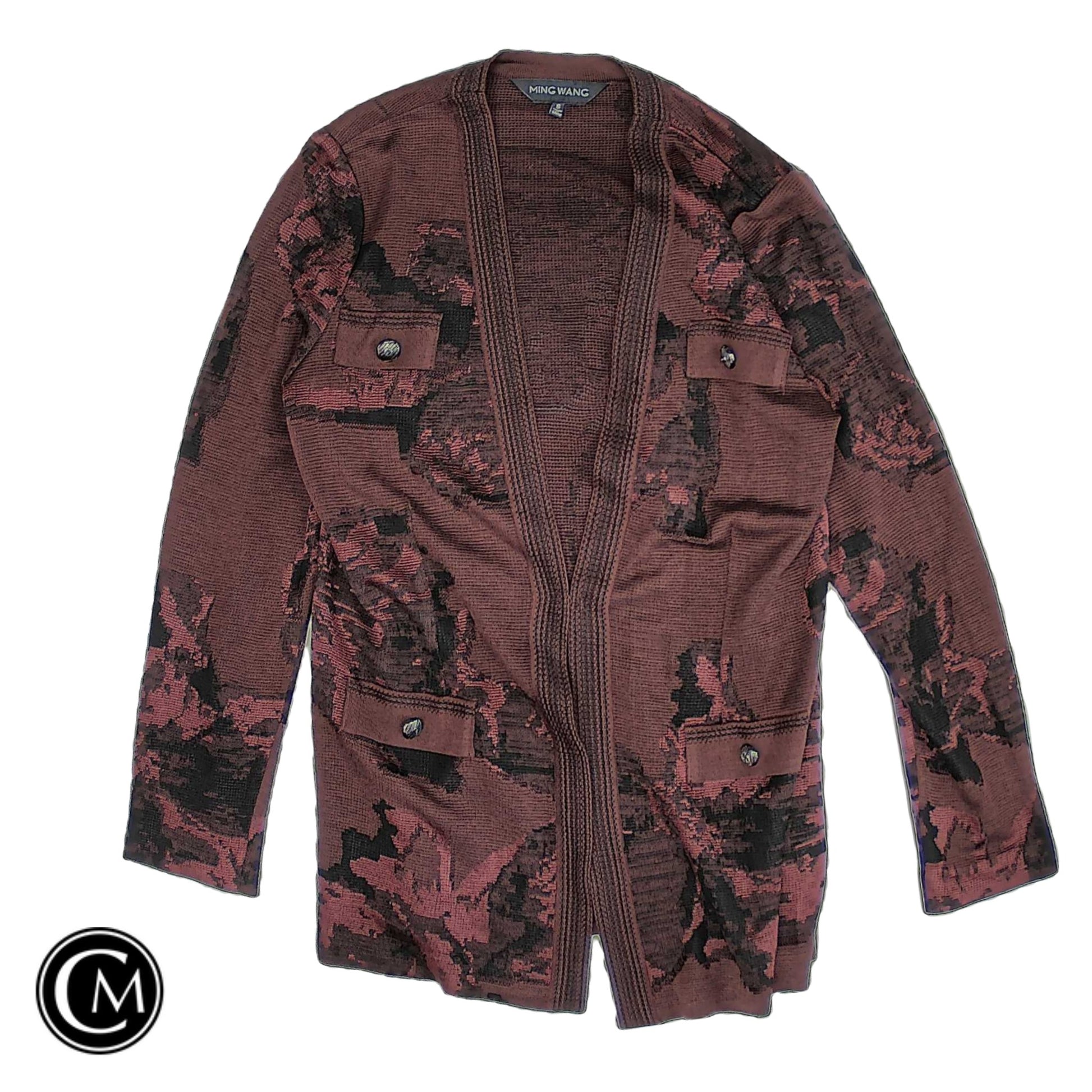 Cardigan By Ming Wang In Maroon, Size: S image 1