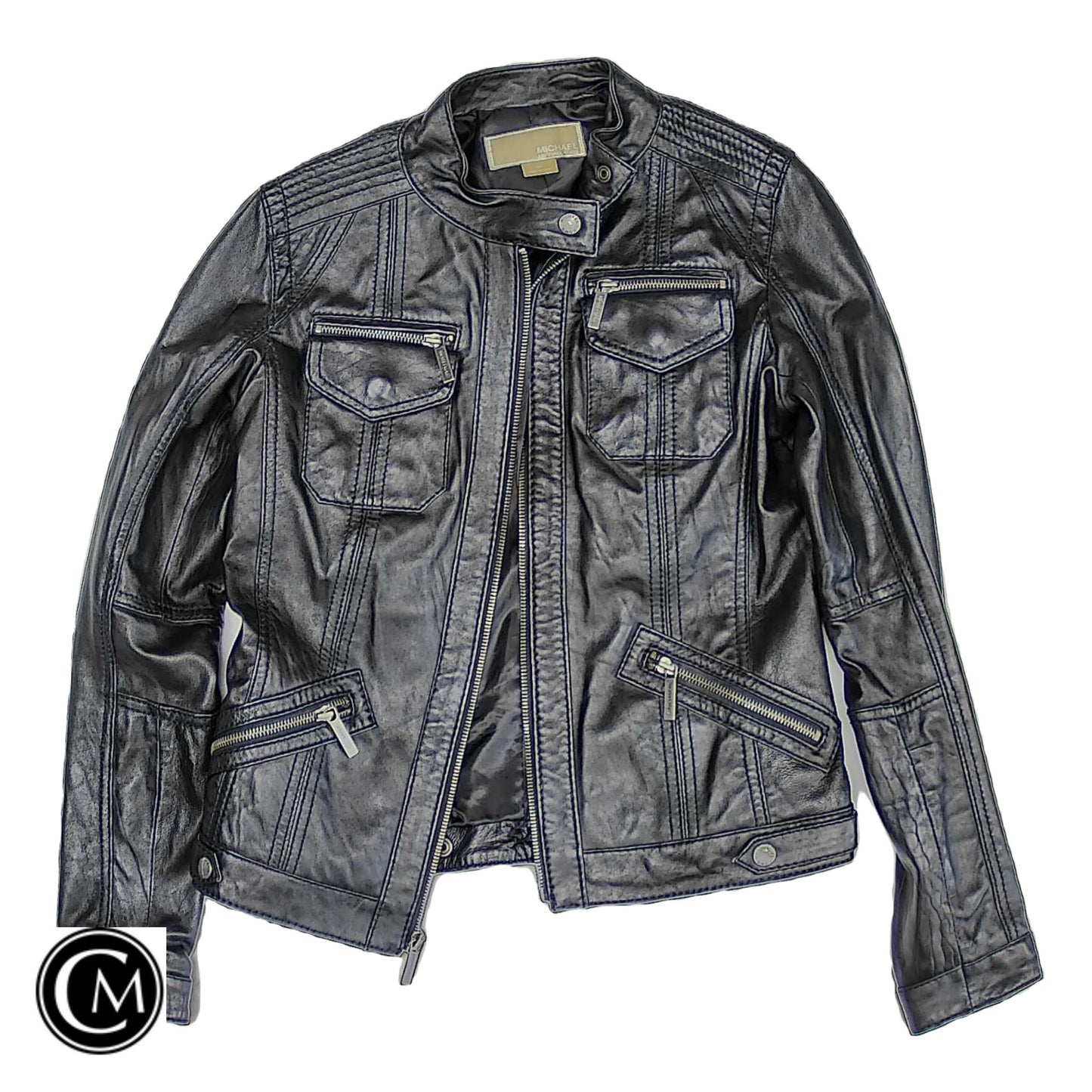 Jacket Moto Leather By Michael By Michael Kors In Black, Size: S image 1
