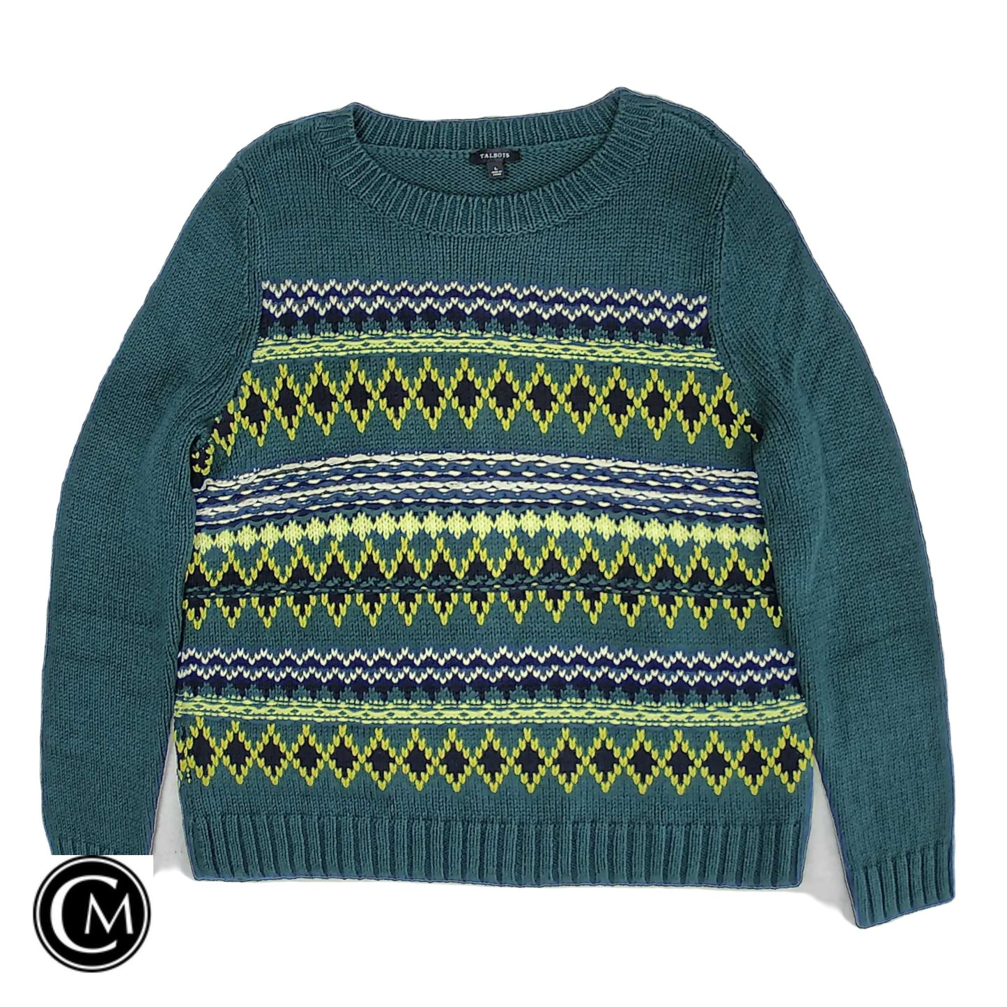 Sweater By Talbots In Green, Size: L image 1