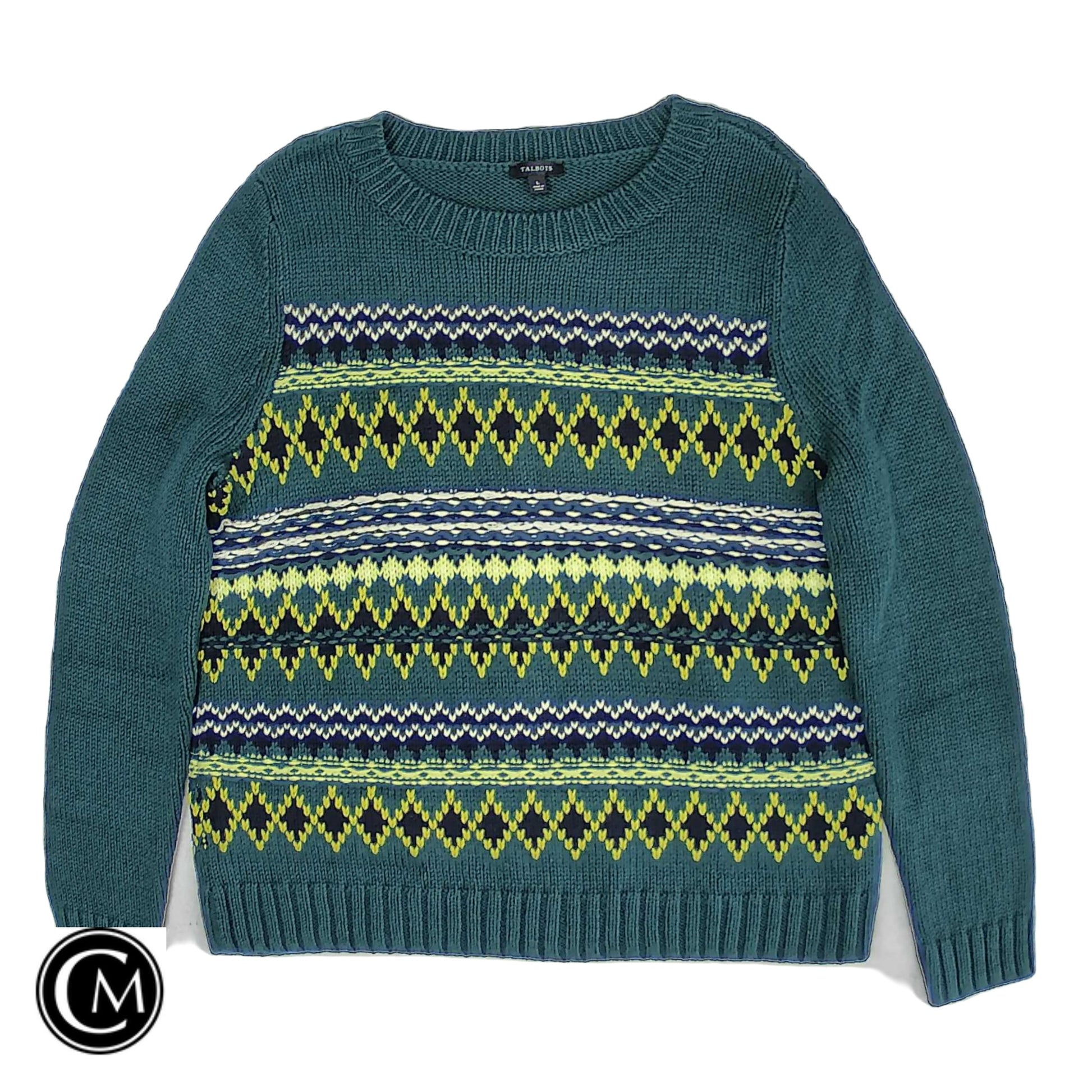 Sweater By Talbots In Green, Size: L image 1