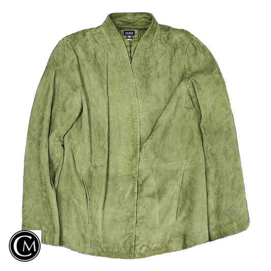 Jacket Leather By Eileen Fisher In Green, Size: S image 1