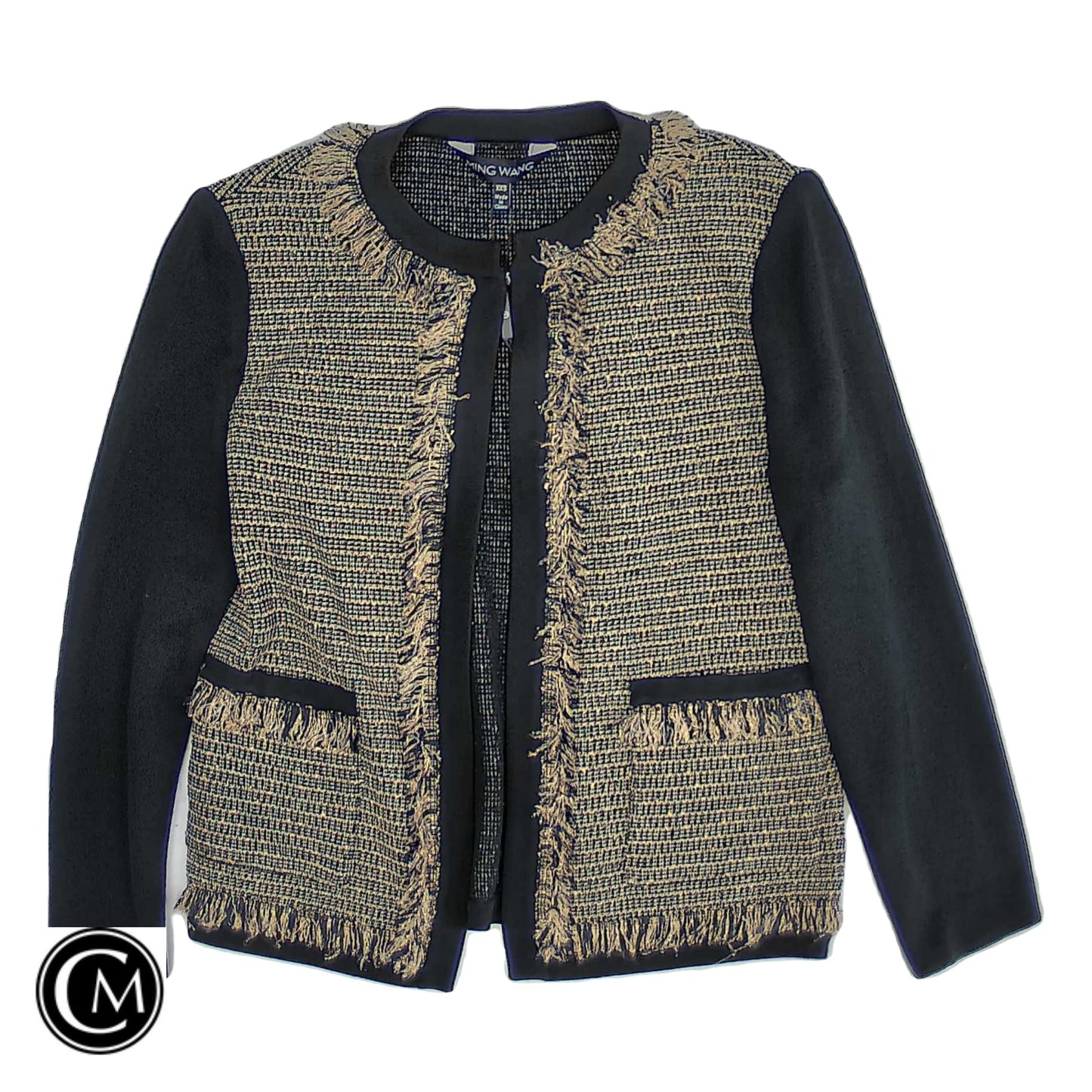 Blazer By Ming Wang In Black & Gold, Size: Xxs image 1
