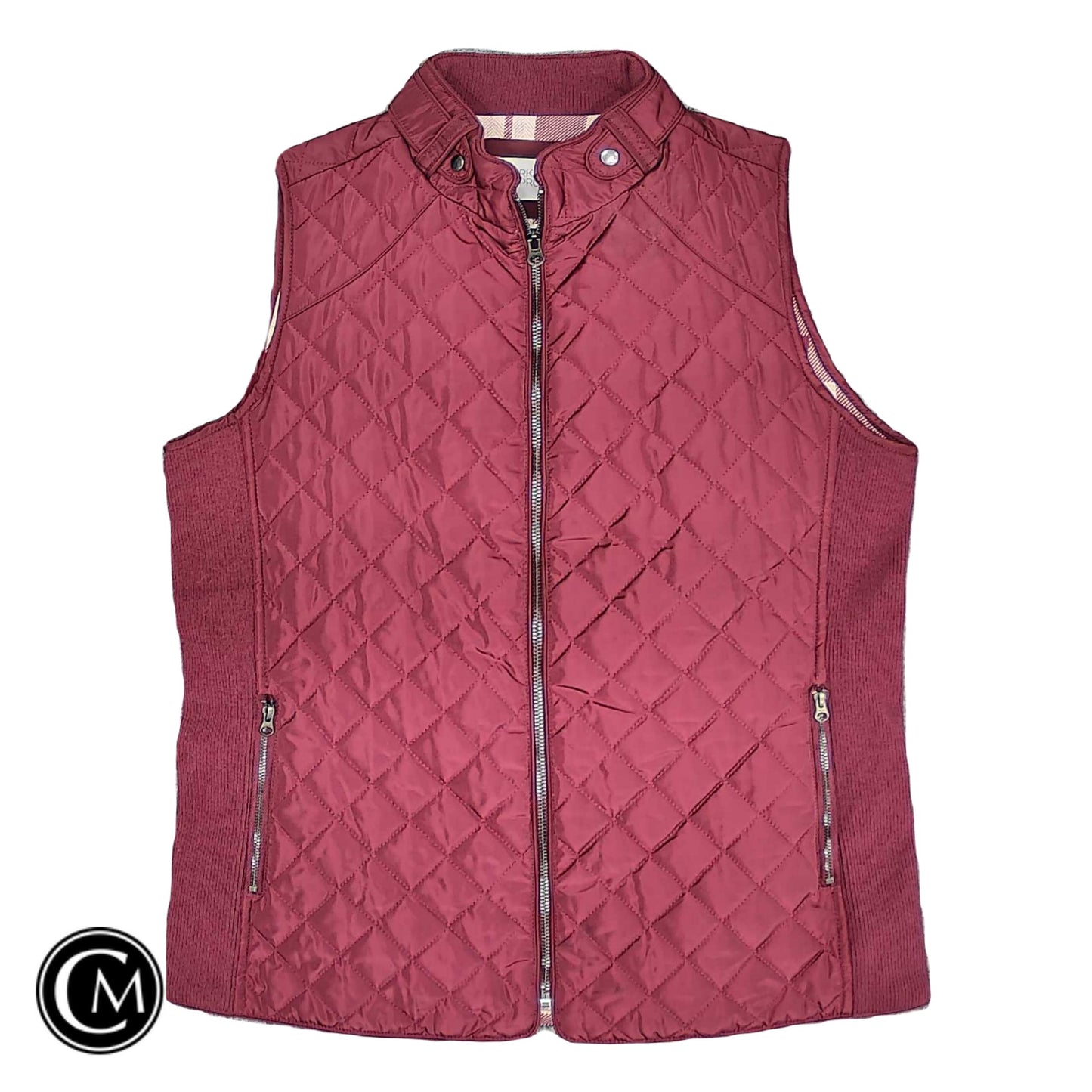Vest Puffer & Quilted By Market & Spruce In Maroon, Size: M image 1