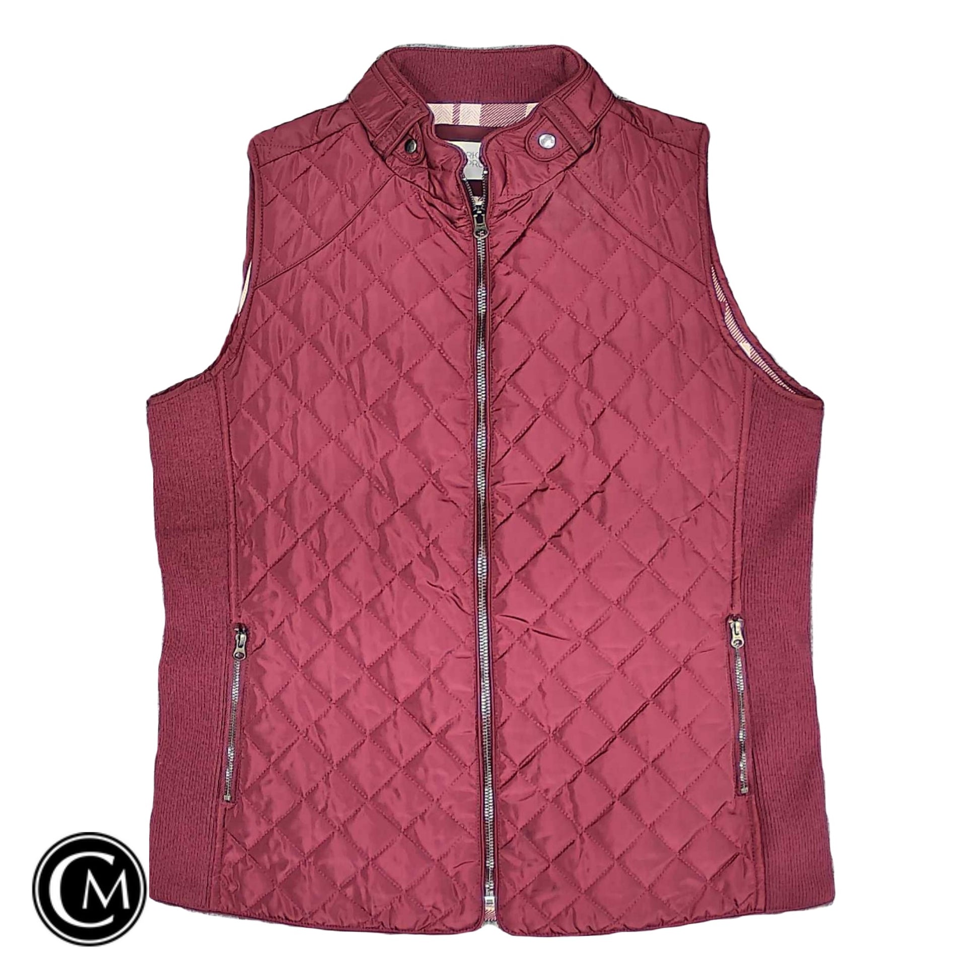 Vest Puffer & Quilted By Market & Spruce In Maroon, Size: M image 1