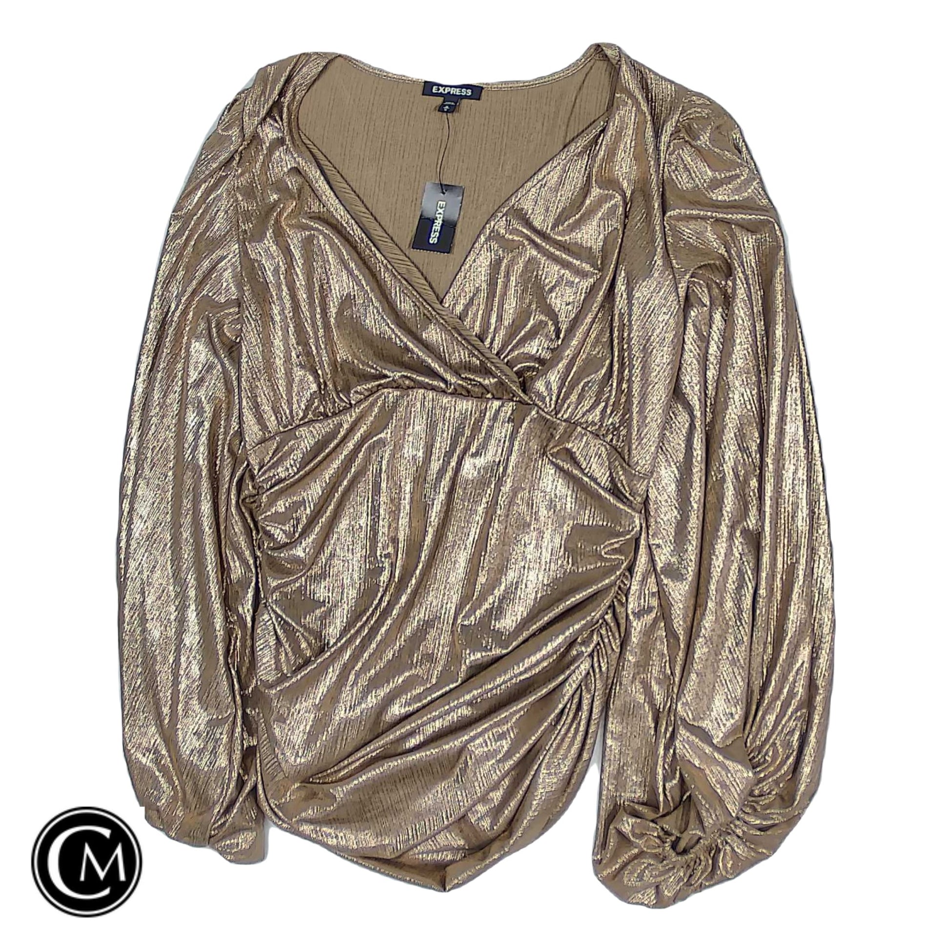 Blouse Ls By Express In Rose Gold, Size: M image 1