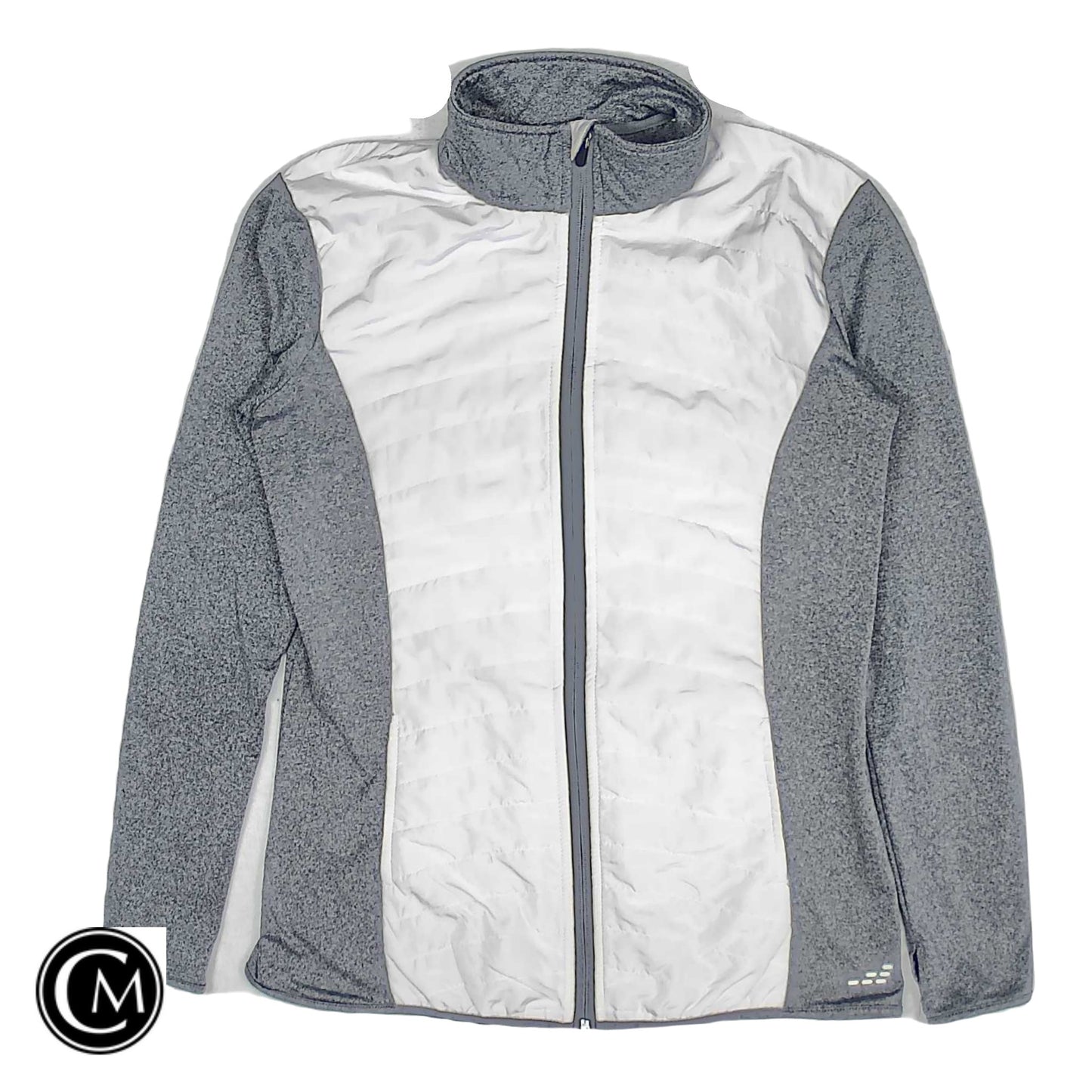 Athletic Jacket By Bcg In Grey & White, Size: M image 1