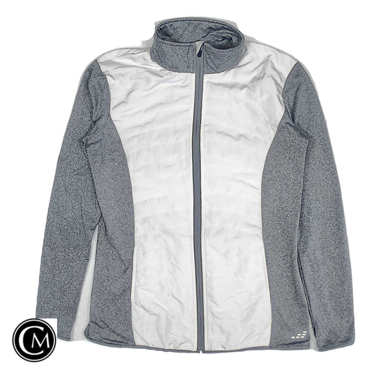 Athletic Jacket By Bcg In Grey & White, Size: M image 1